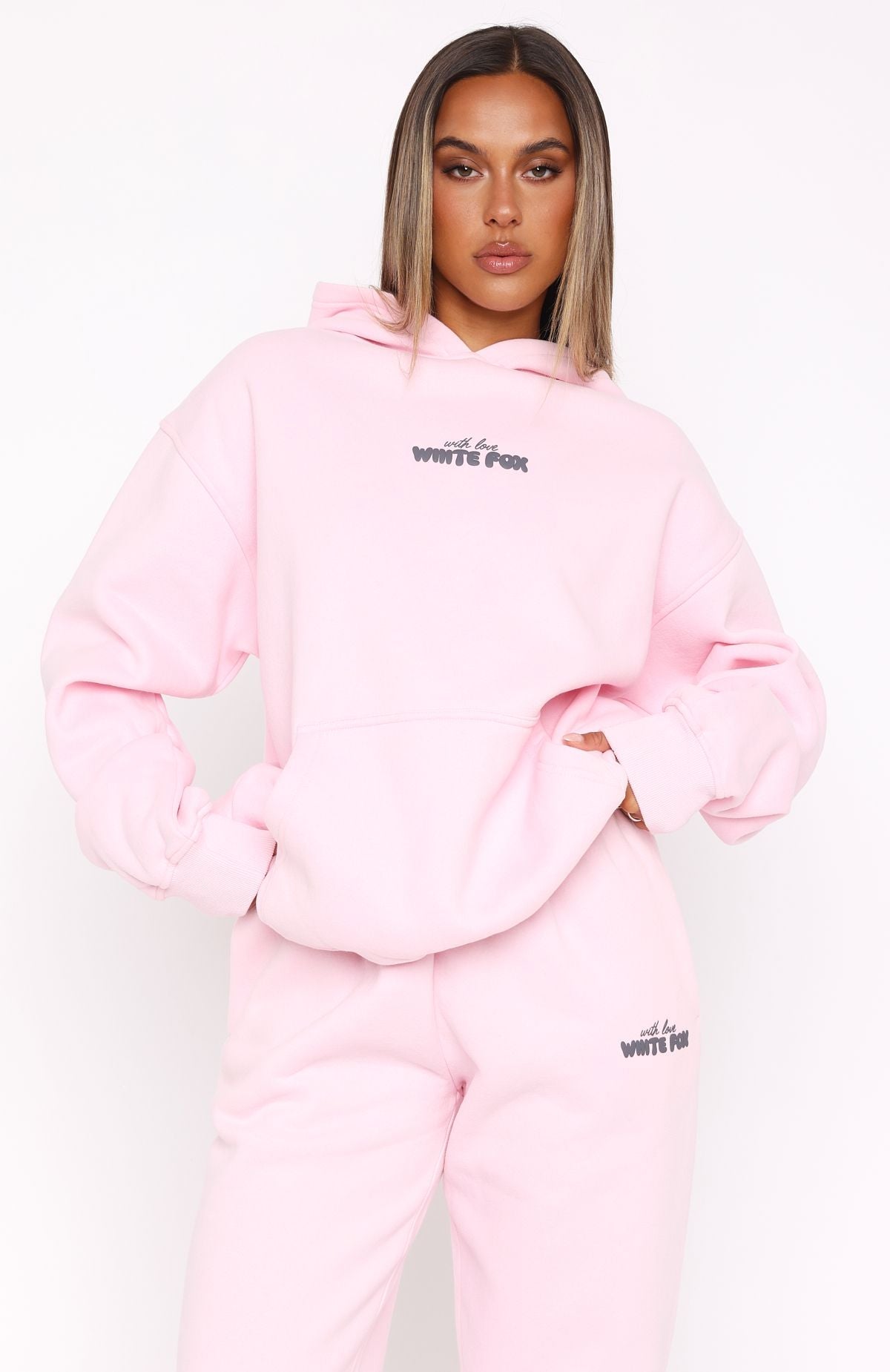 With Love In The Moment Oversized Hoodie PinkXXS/XS