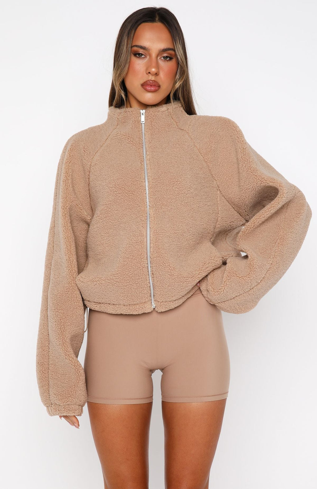 Up The Hill Teddy Zip Up Jacket CaramelXS/S