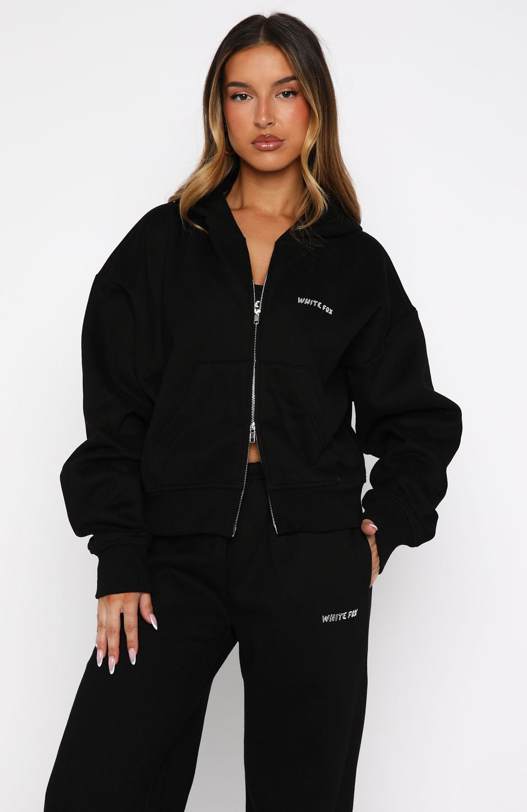 Test Drive Boxy Zip Front Hoodie BlackXXS/XS