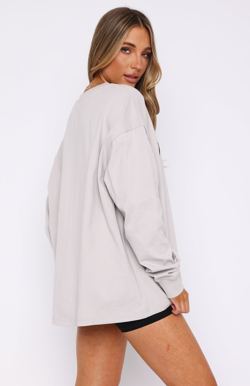 Stand With You Long Sleeve Oversized Tee MoonM/L