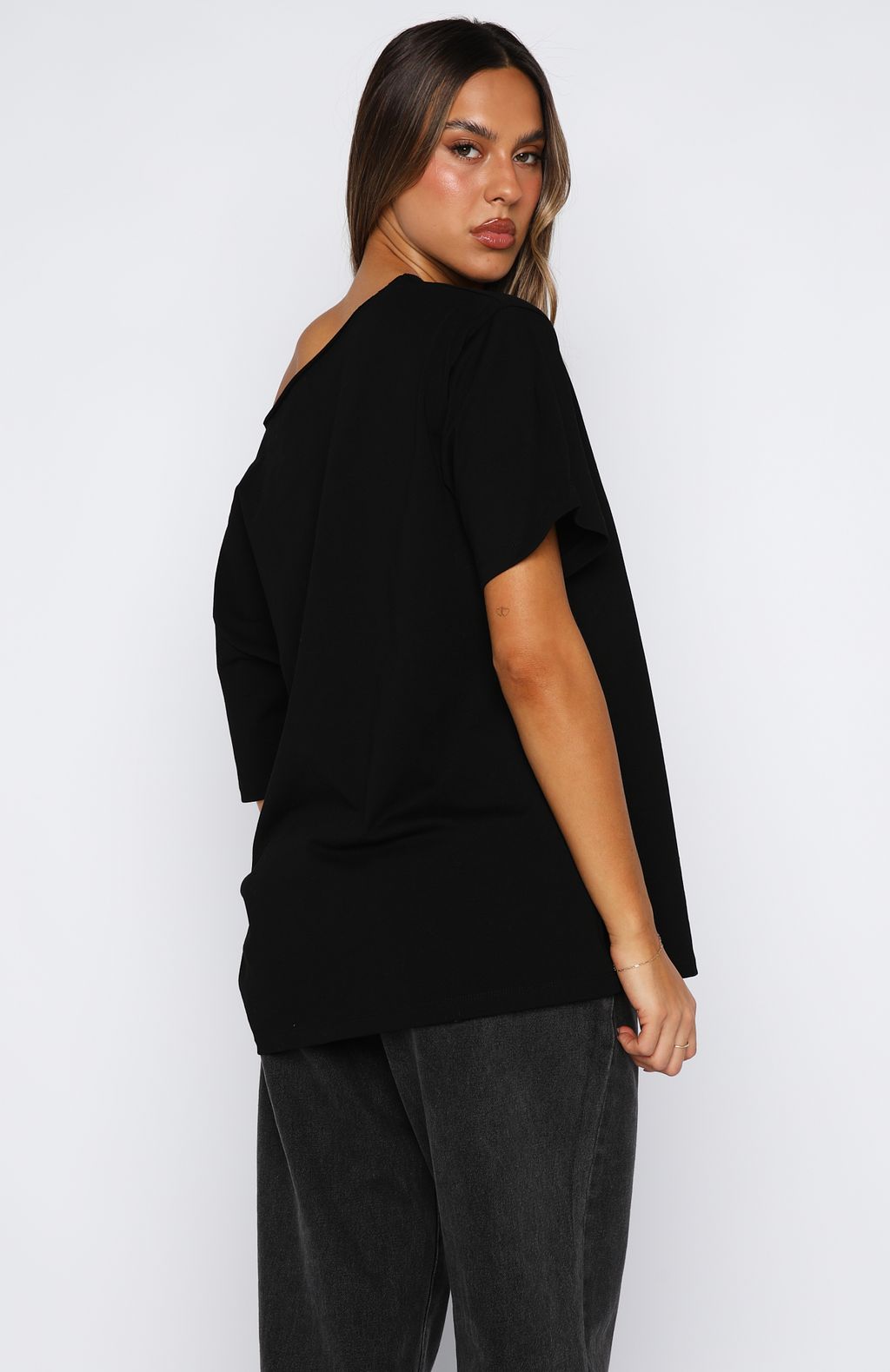 Give Me Options Off Shoulder Tee BlackM/L