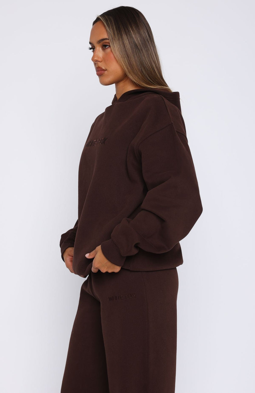 Stay Lifted Oversized Hoodie Bitter ChocolateS/M