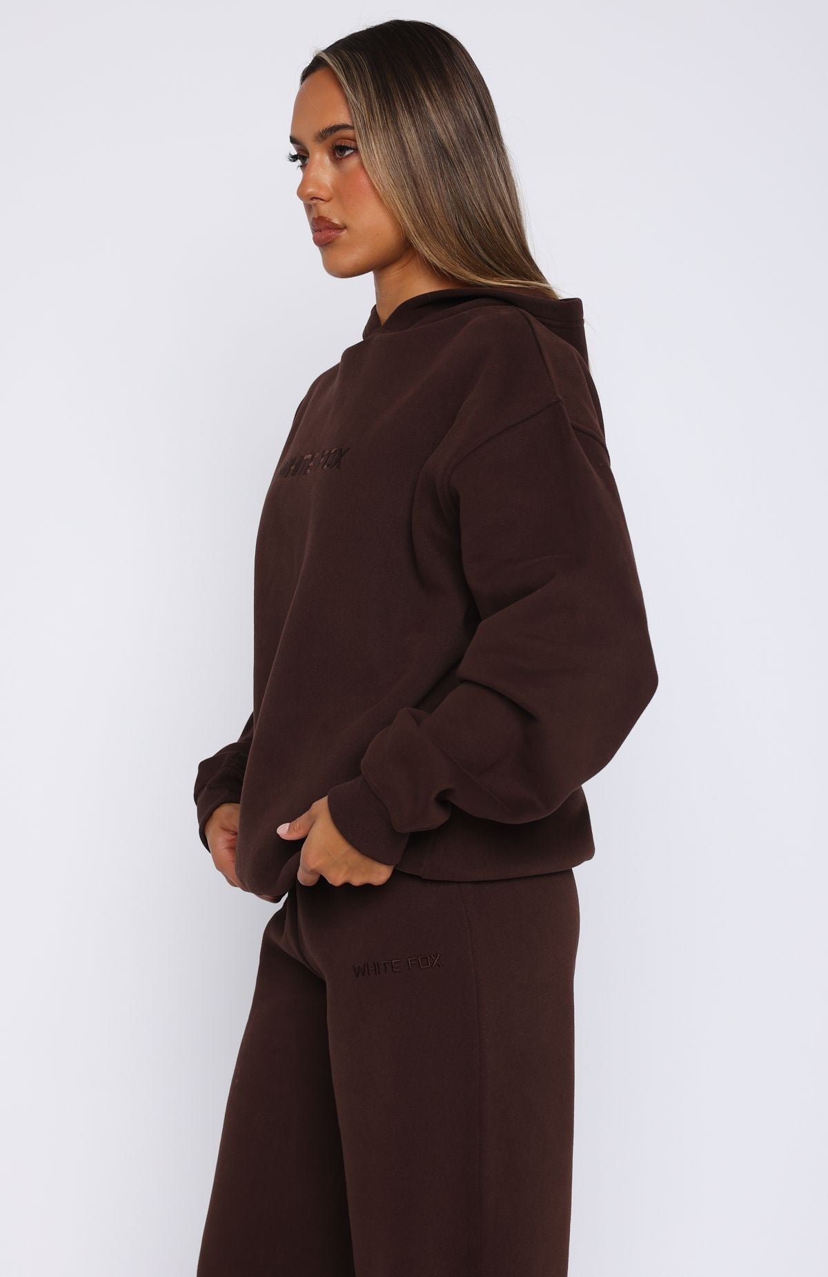 Stay Lifted Oversized Hoodie Bitter ChocolateS/M