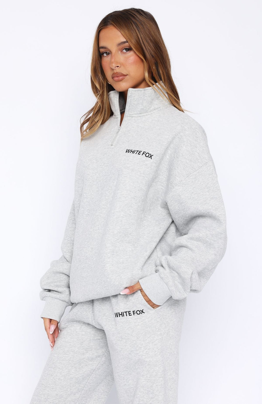 Core Classic Zip Front Sweater Dark Grey MarleS/M