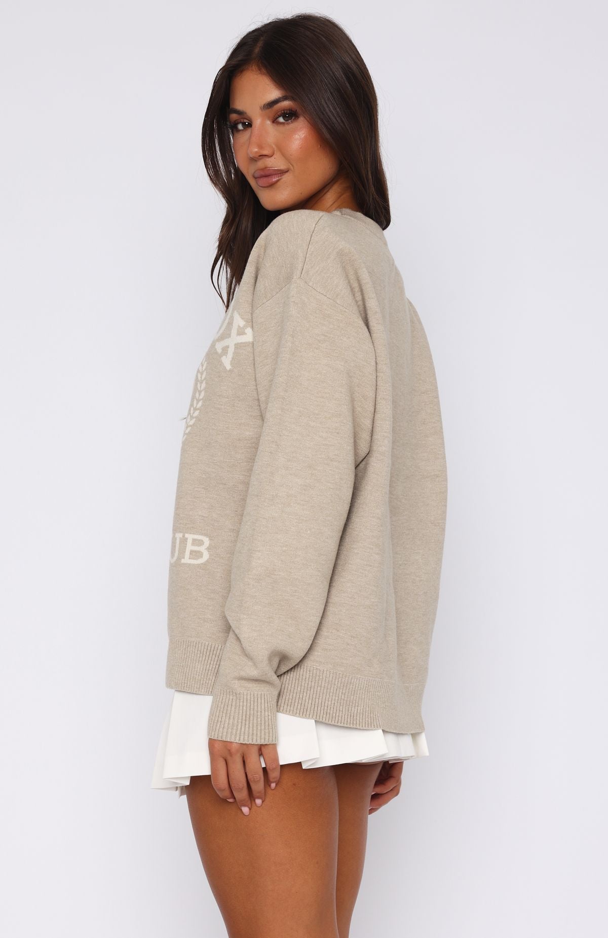 Tennis Club Knit Sweater StoneL/XL