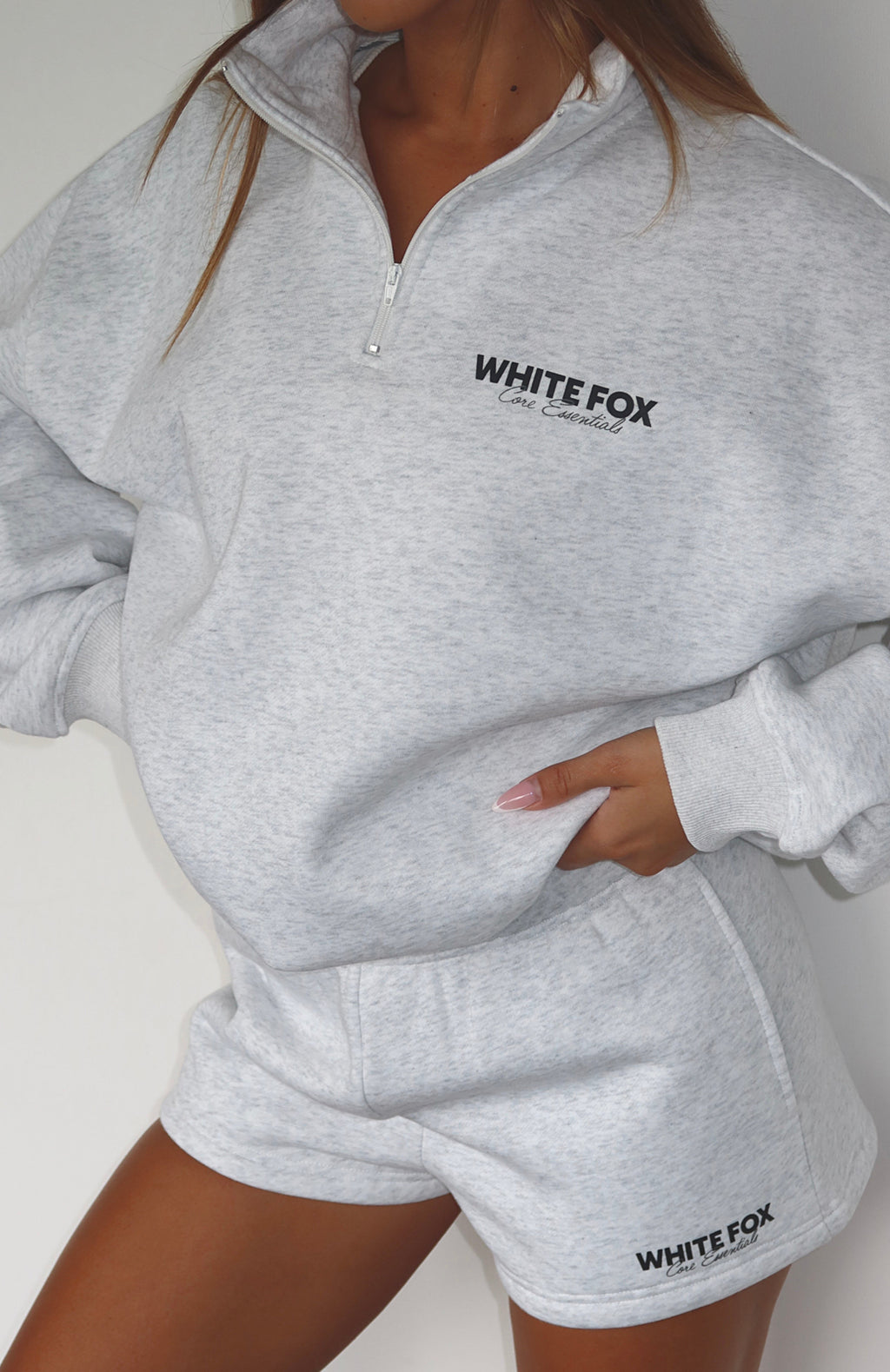 Core Essentials Zip Sweater Grey MarleXS/S