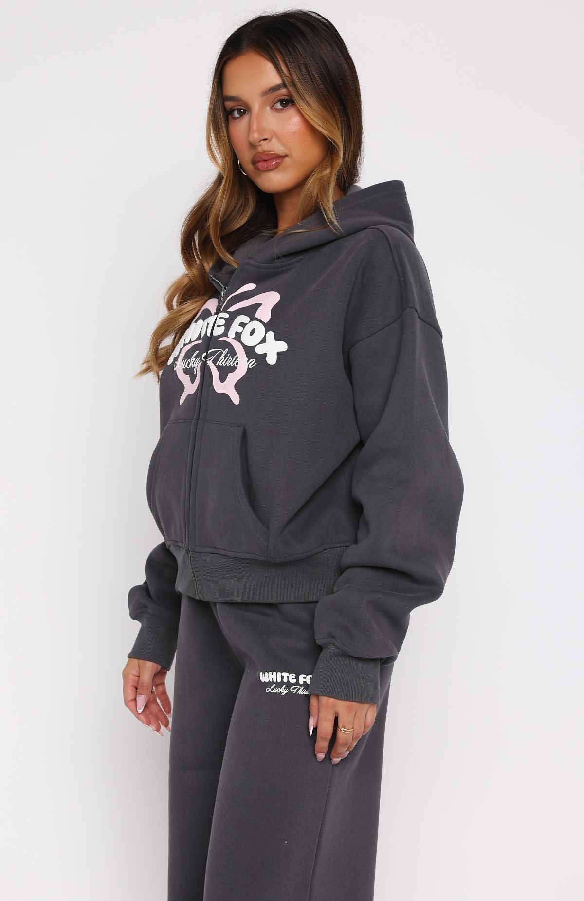 Lucky Thirteen Audrina Boxy Zip Front Hoodie VolcanicXS/S