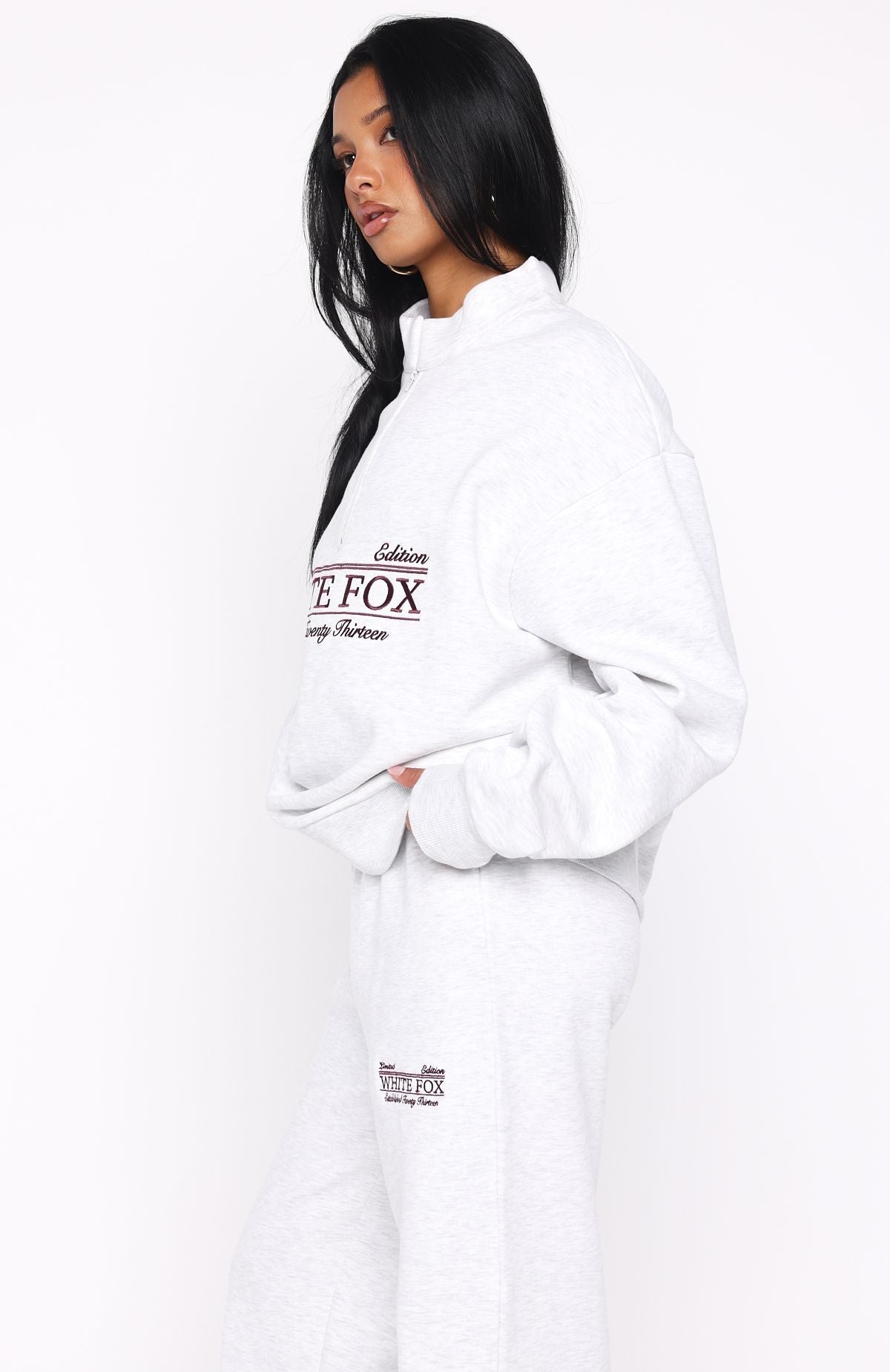 Standing My Ground Zip Front Sweater Grey MarleS/M