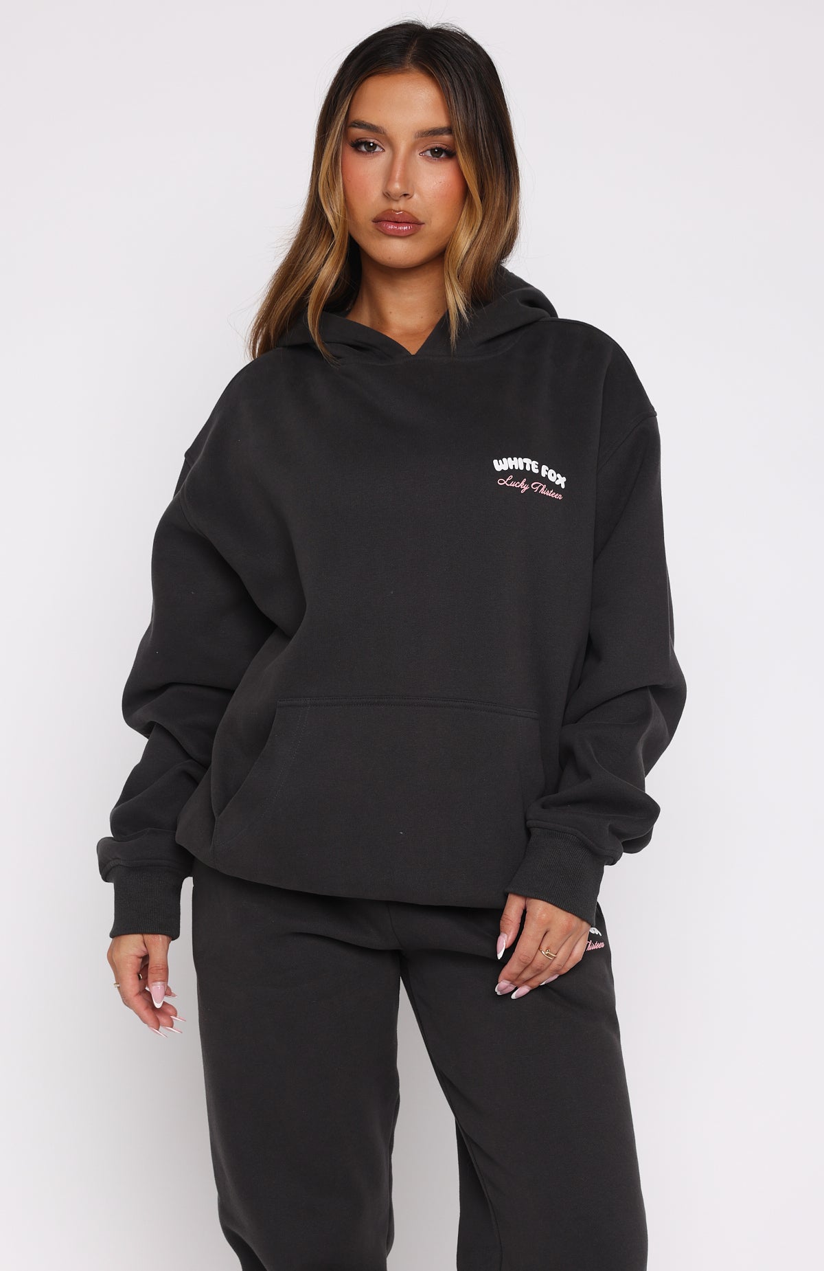 Lucky Thirteen Cheyenne Oversized Hoodie CharcoalXXS/XS