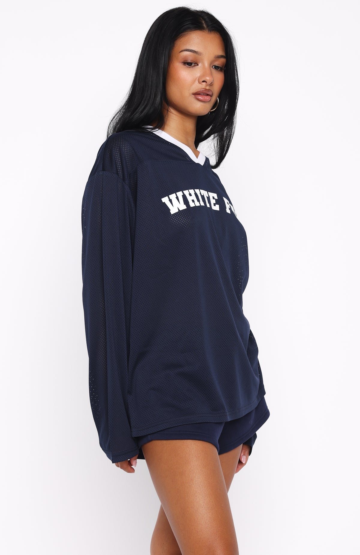 Ahead Of Schedule Long Sleeve Oversized Jersey NavyXS/S