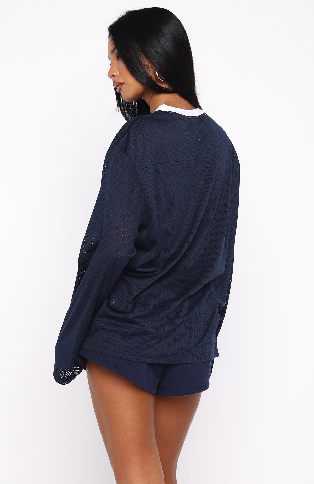 Ahead Of Schedule Long Sleeve Oversized Jersey NavyS/M