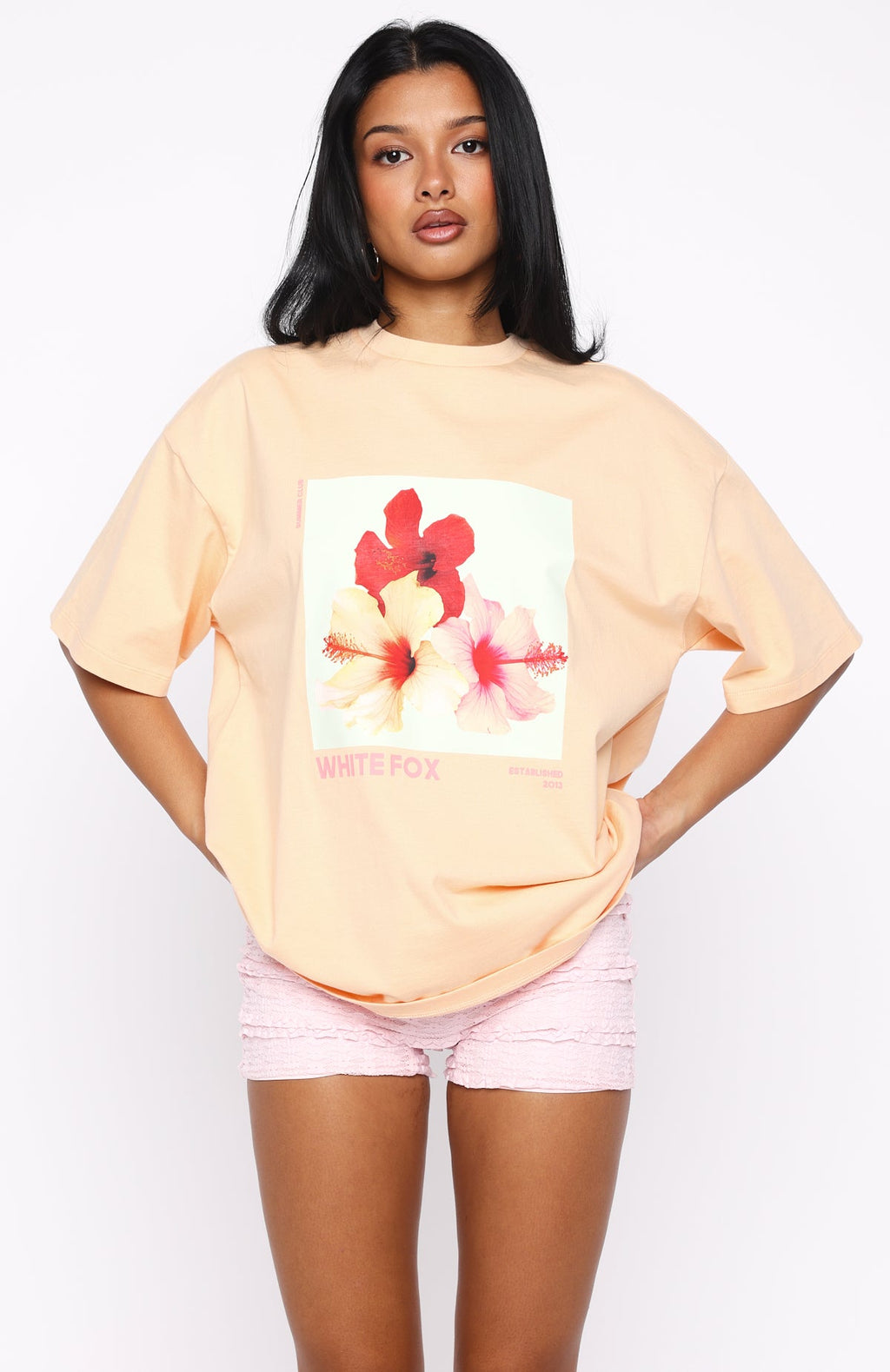 In With The New Oversized Tee PeachXXS/XS