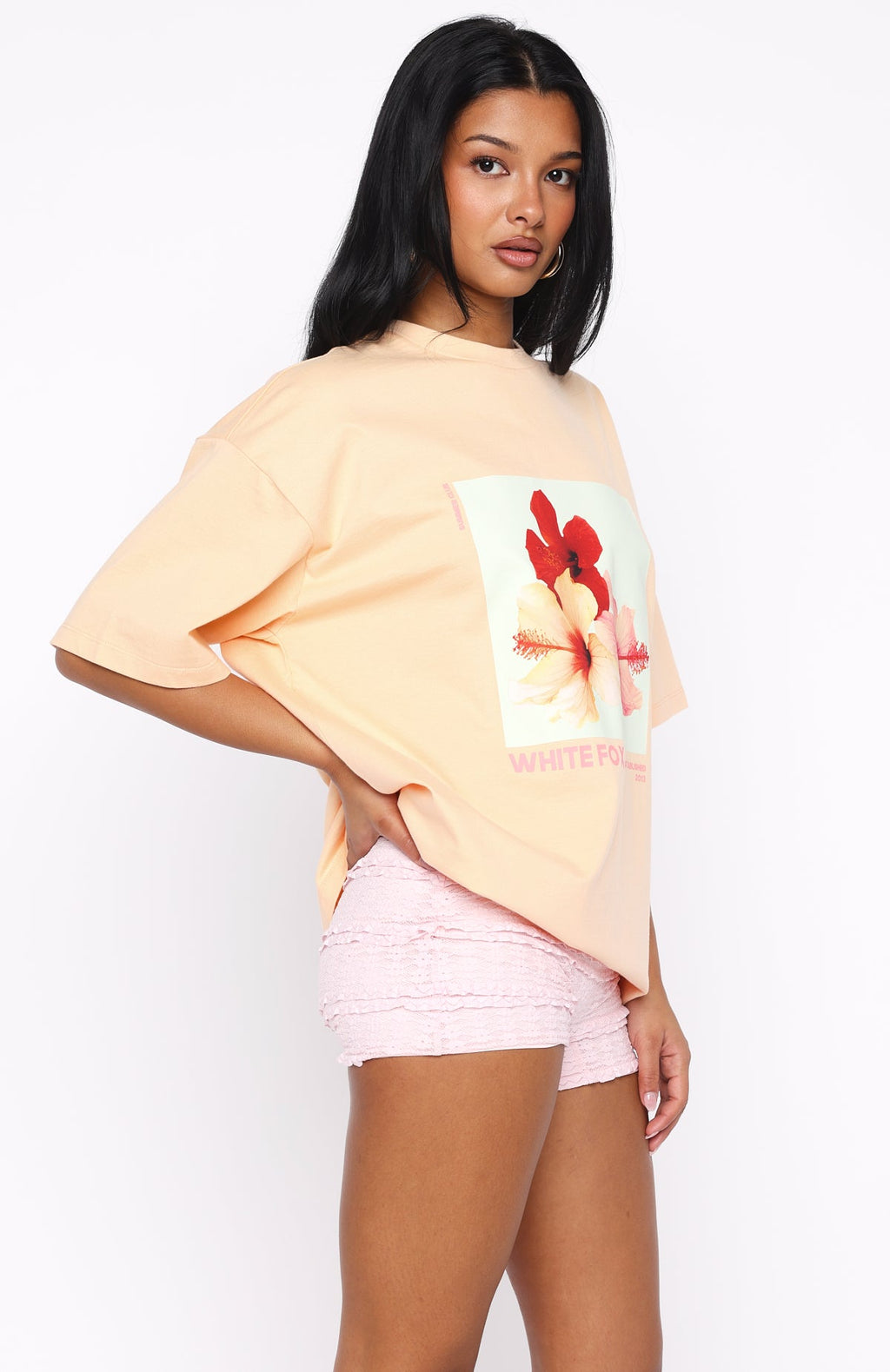 In With The New Oversized Tee PeachXS/S