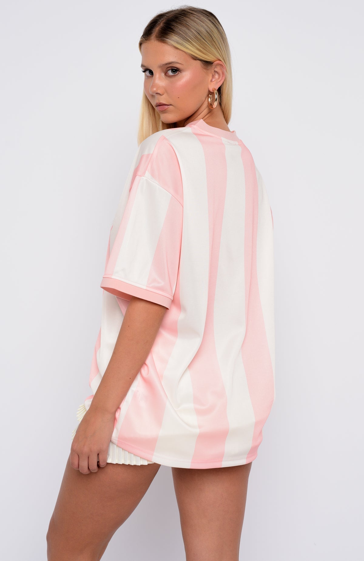 Let's Just Leave Oversized Jersey Pink\/CreamM/L