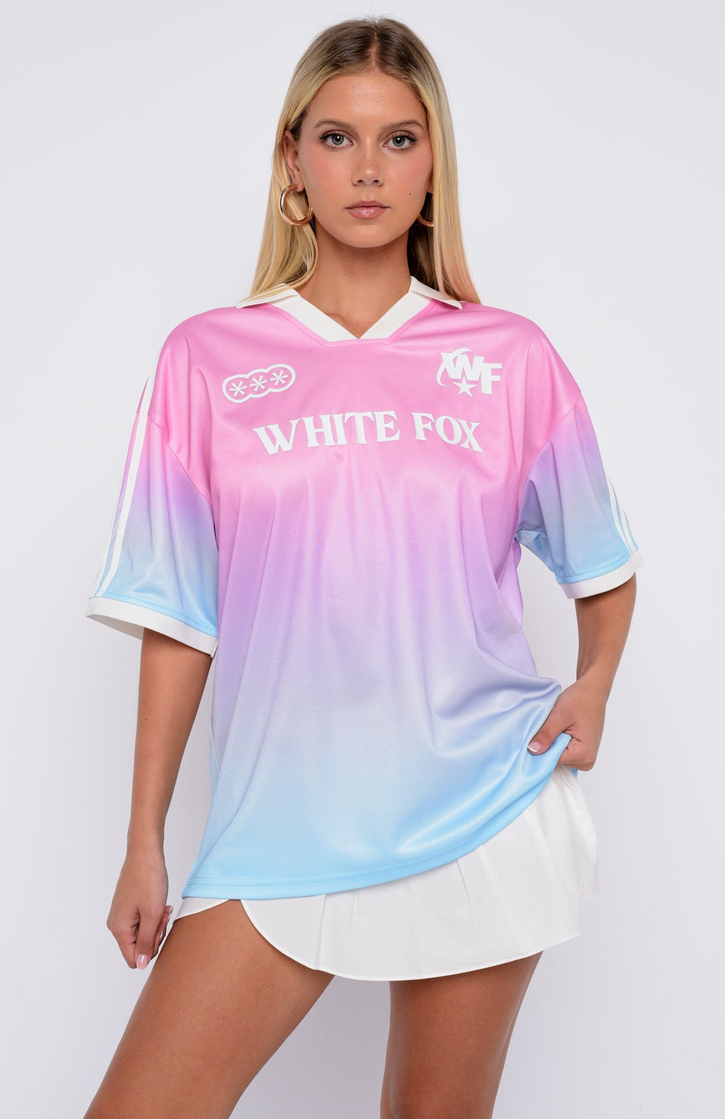Staying With You Oversized Jersey Pink\/BlueXS/S
