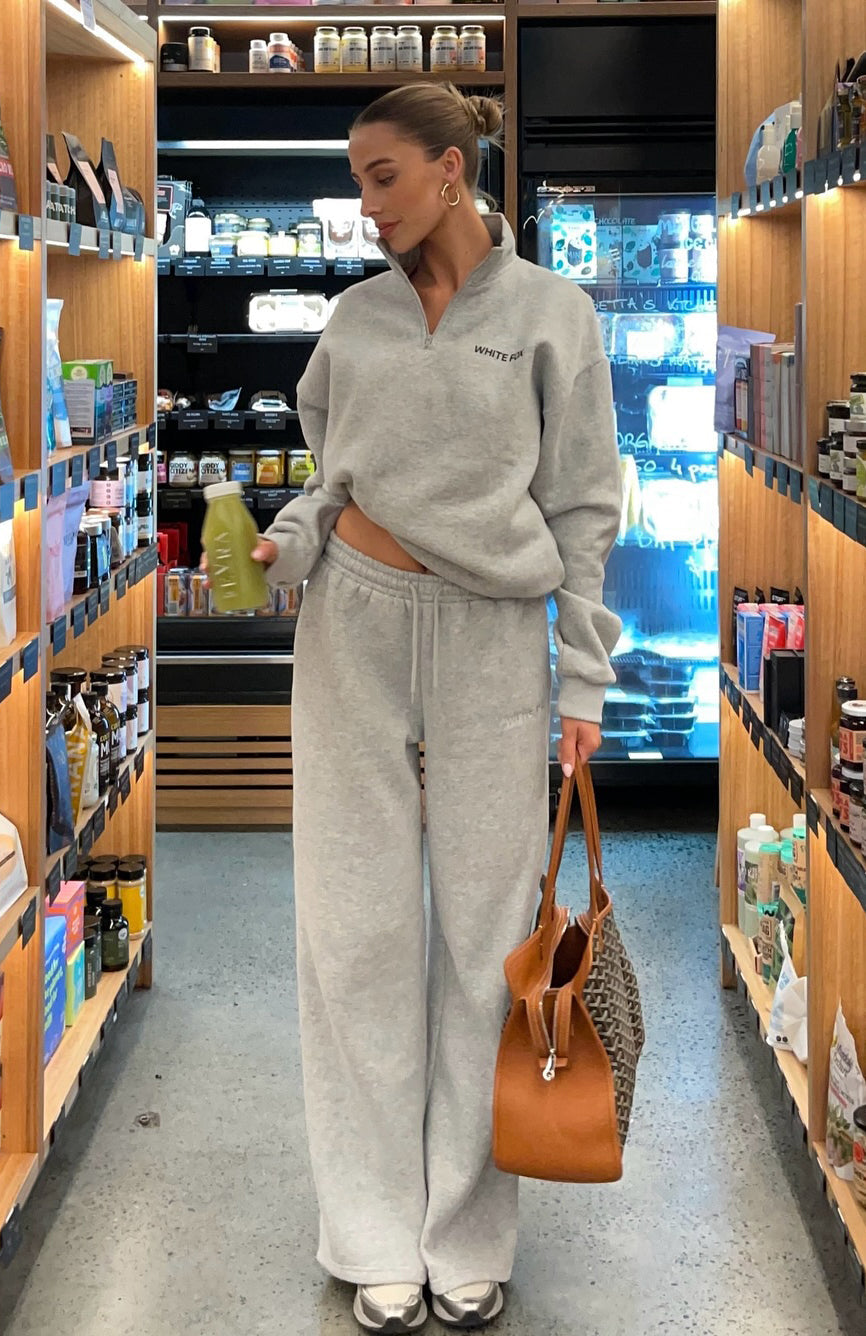 Core Classic Zip Front Sweater Dark Grey MarleL/XL