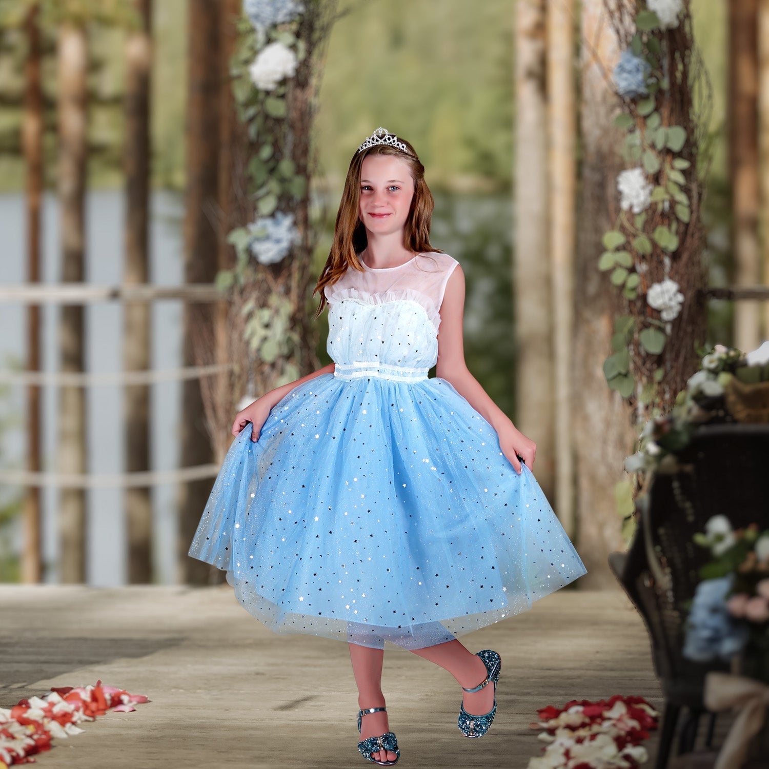 Olivia Dress - Frozen Blue