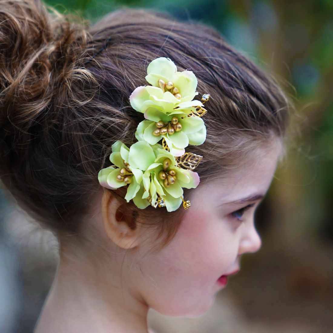 Blooming Haven Hair Comb Pair - Pear Green