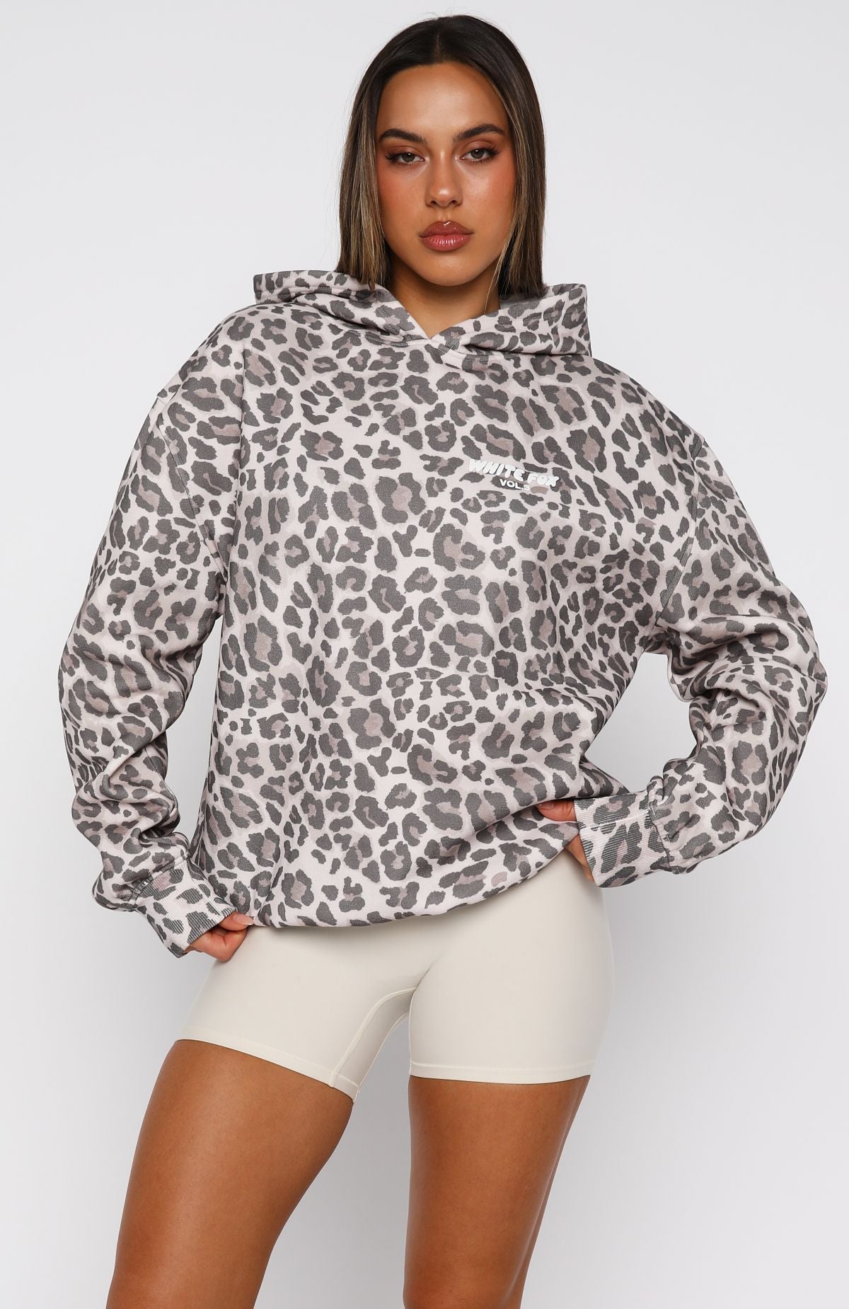 Offstage Printed Oversized Hoodie LeopardXXS/XS