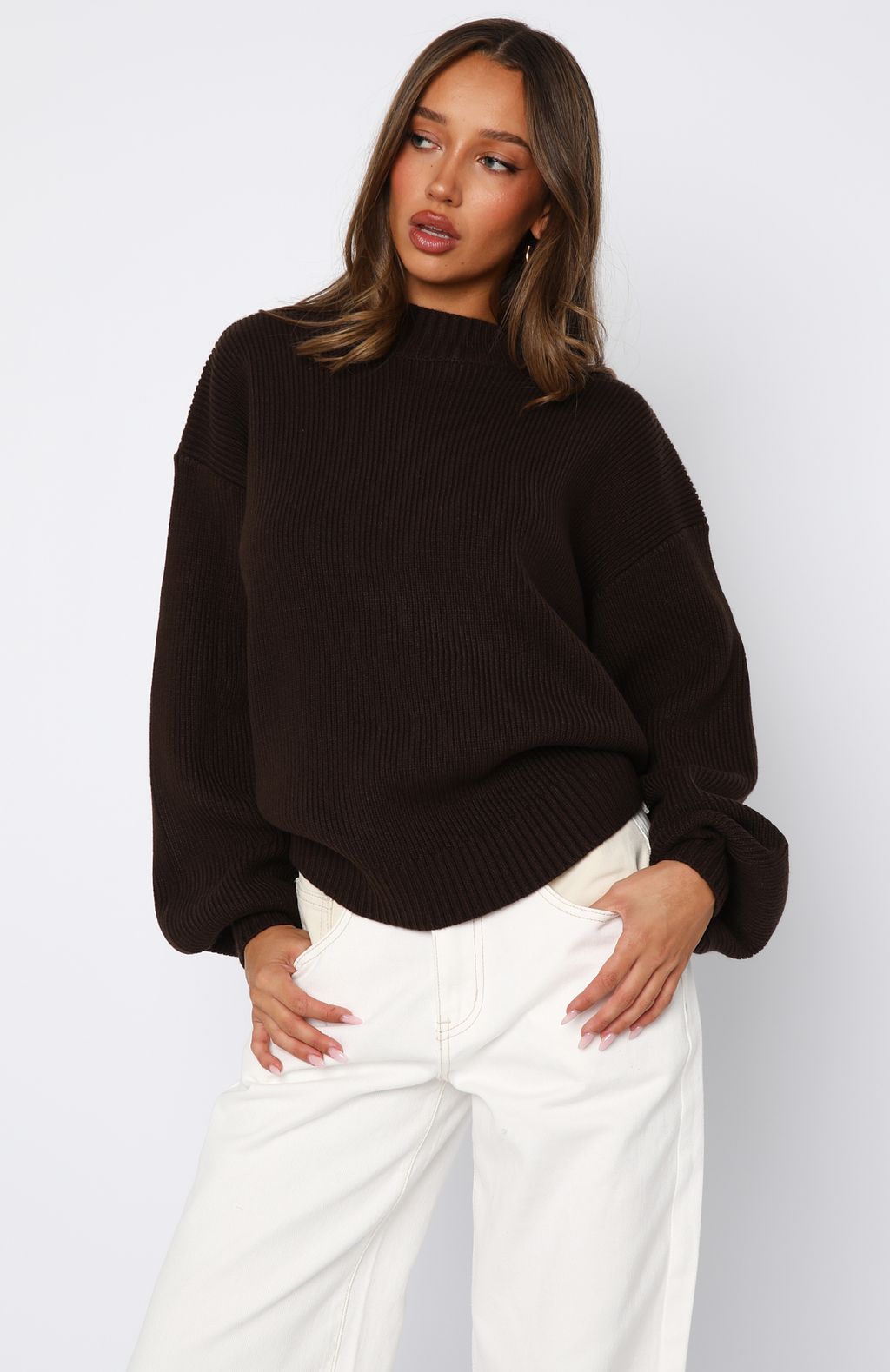 Keep It Classic Knit Sweater ChocolateXS/S