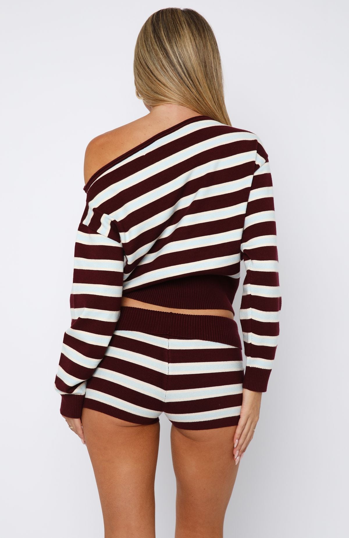 Everything To Everybody Sweater Burgundy StripeL/XL