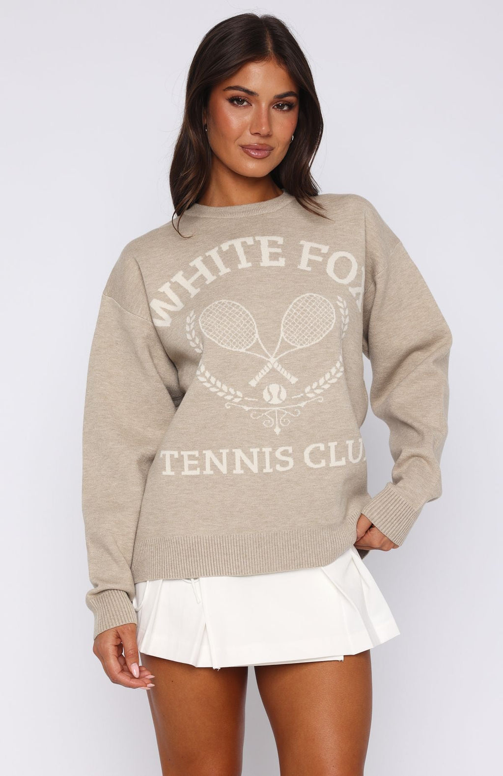 Tennis Club Knit Sweater StoneS/M