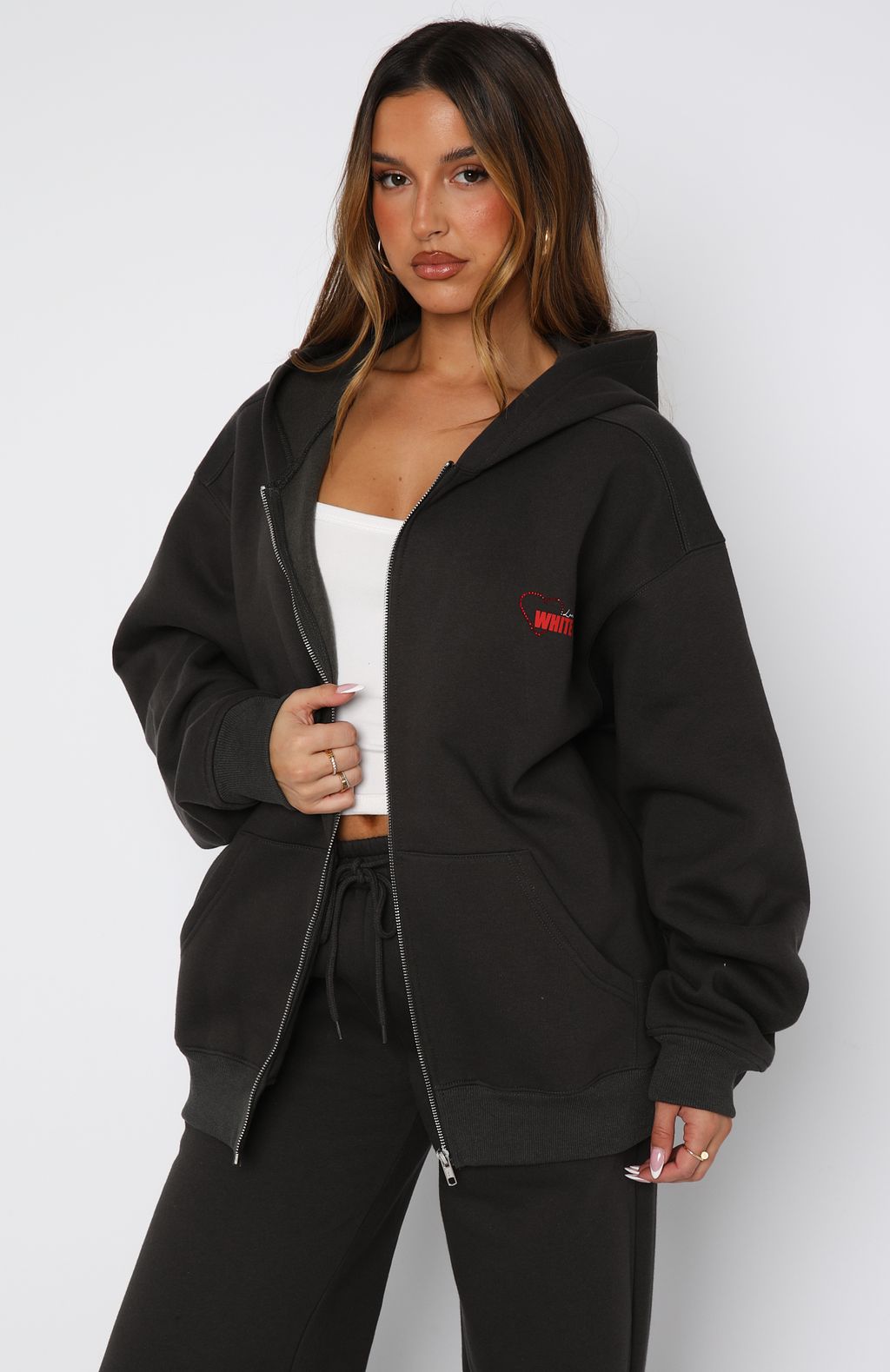 Best You've Ever Had Zip Front Hoodie CharcoalXS/S