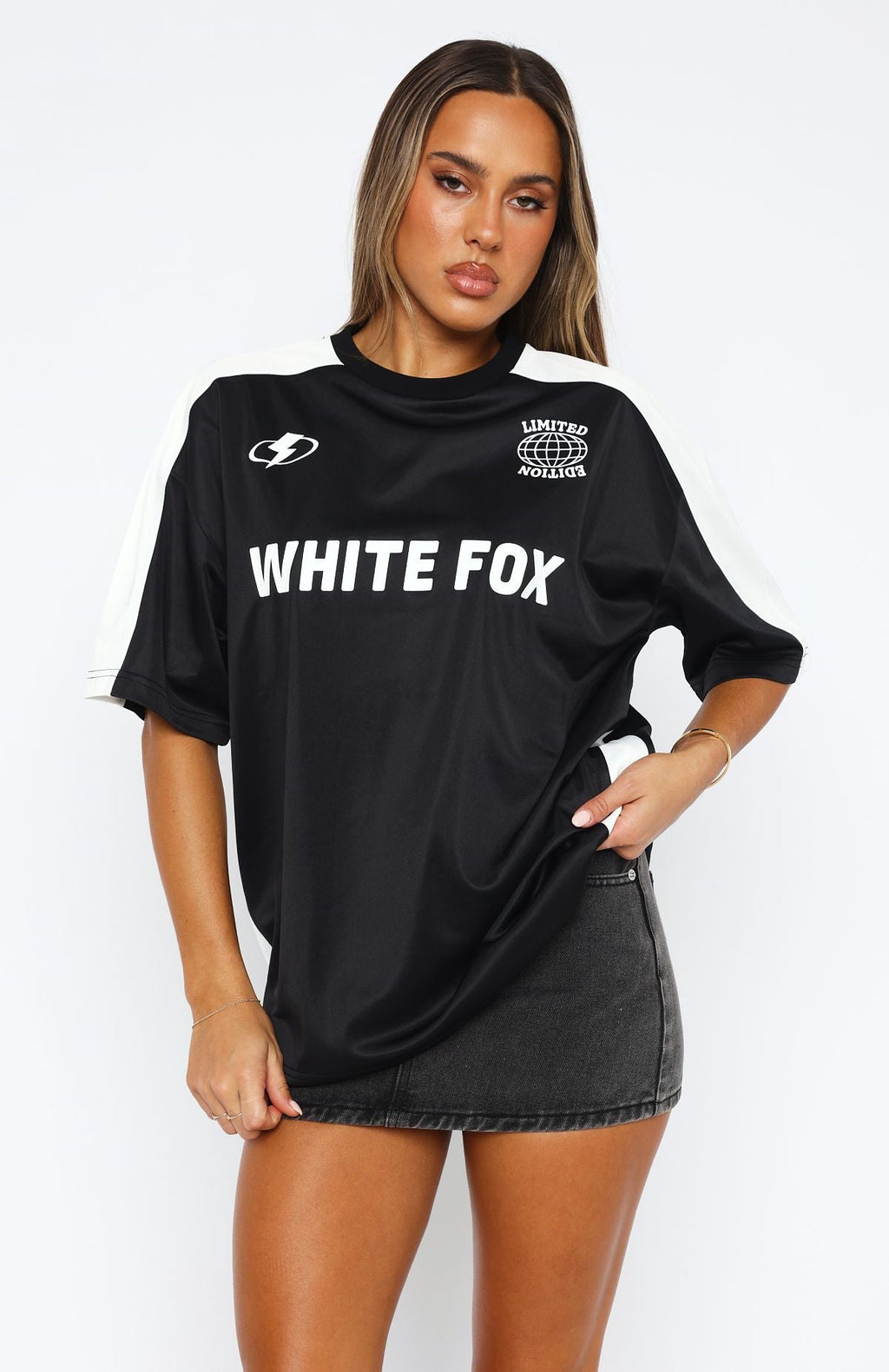 Checking Up On You Oversized Jersey BlackXS/S