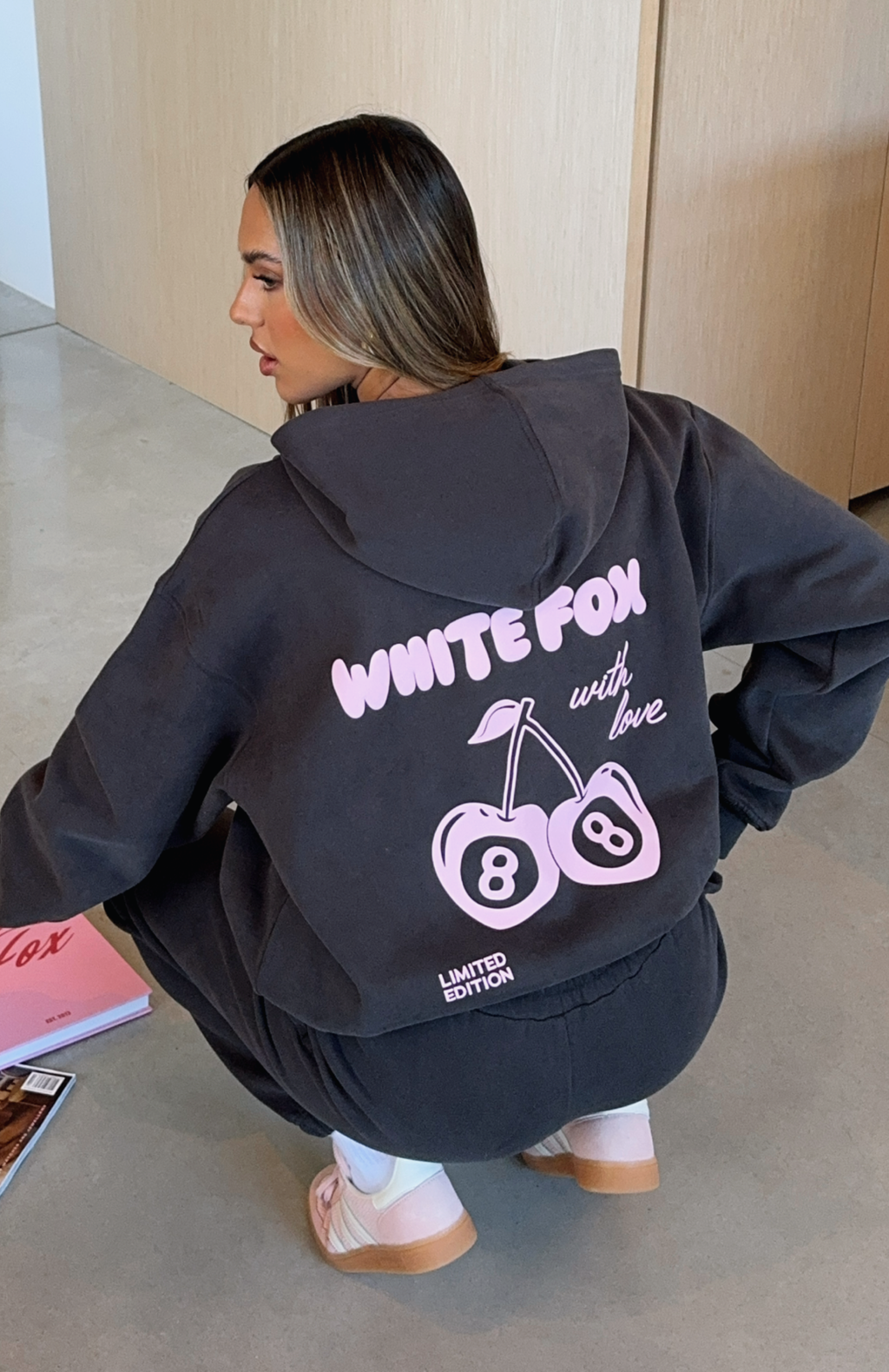 With Love In The Moment Oversized Hoodie CharcoalL/XL