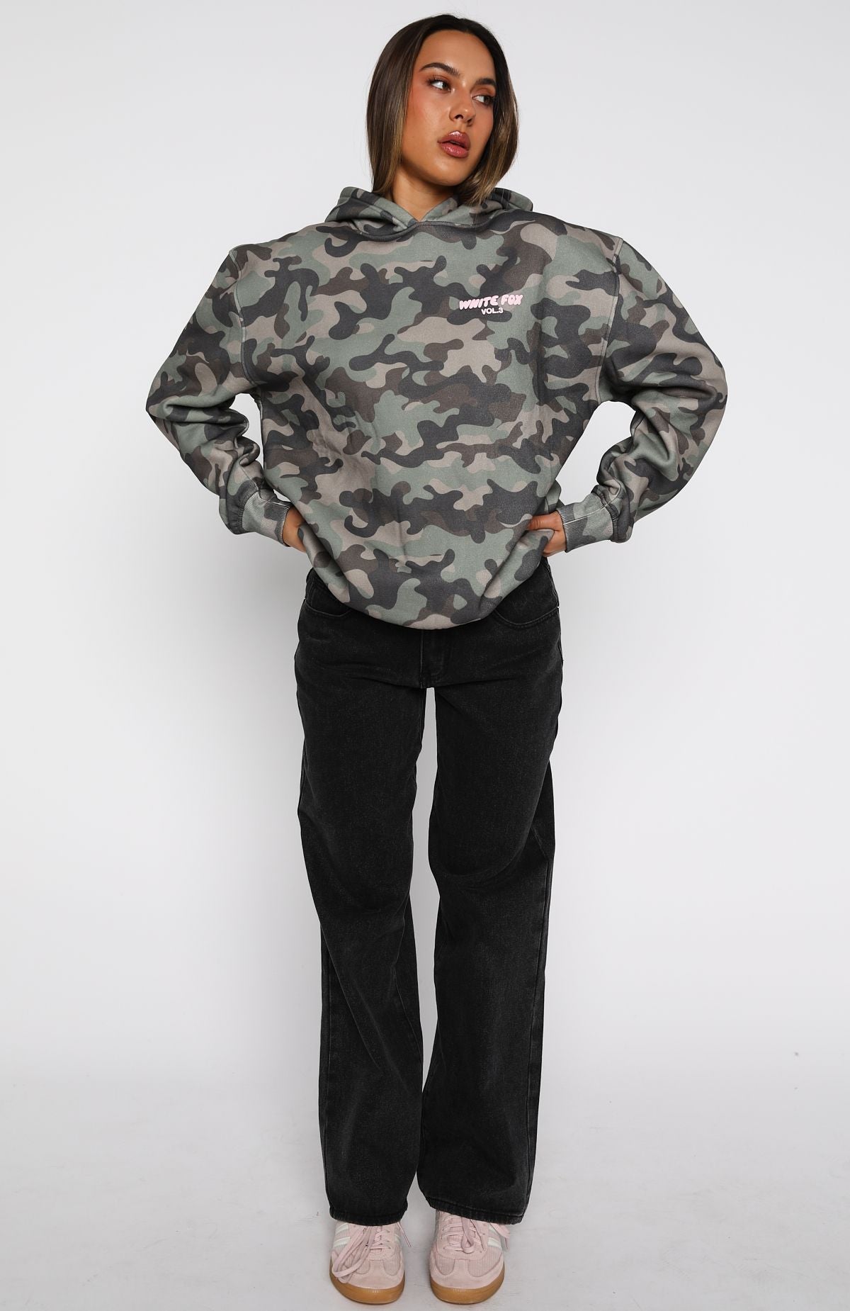 Offstage Printed Oversized Hoodie Washed CamoM/L