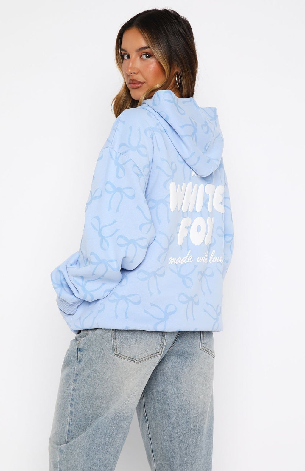 Vol. 1 Oversized Printed Hoodie Blue BowM/L