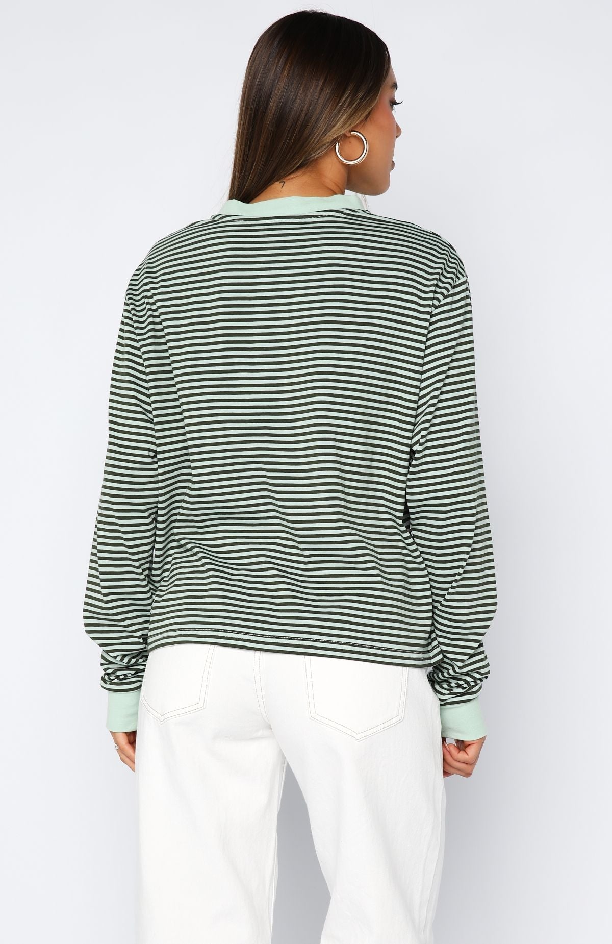 Touchdown Long Sleeve Tee Green StripeS/M
