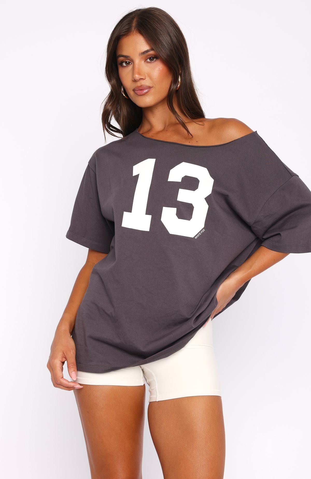 Trial Run Off Shoulder Oversized Tee VolcanicXS/S