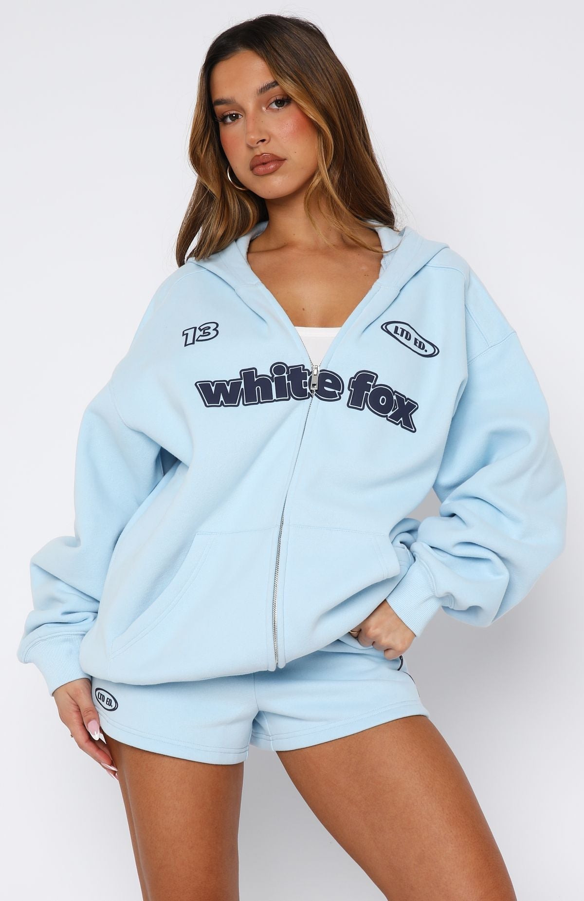 Ready To Go Zip Front Hoodie Baby BlueXS/S