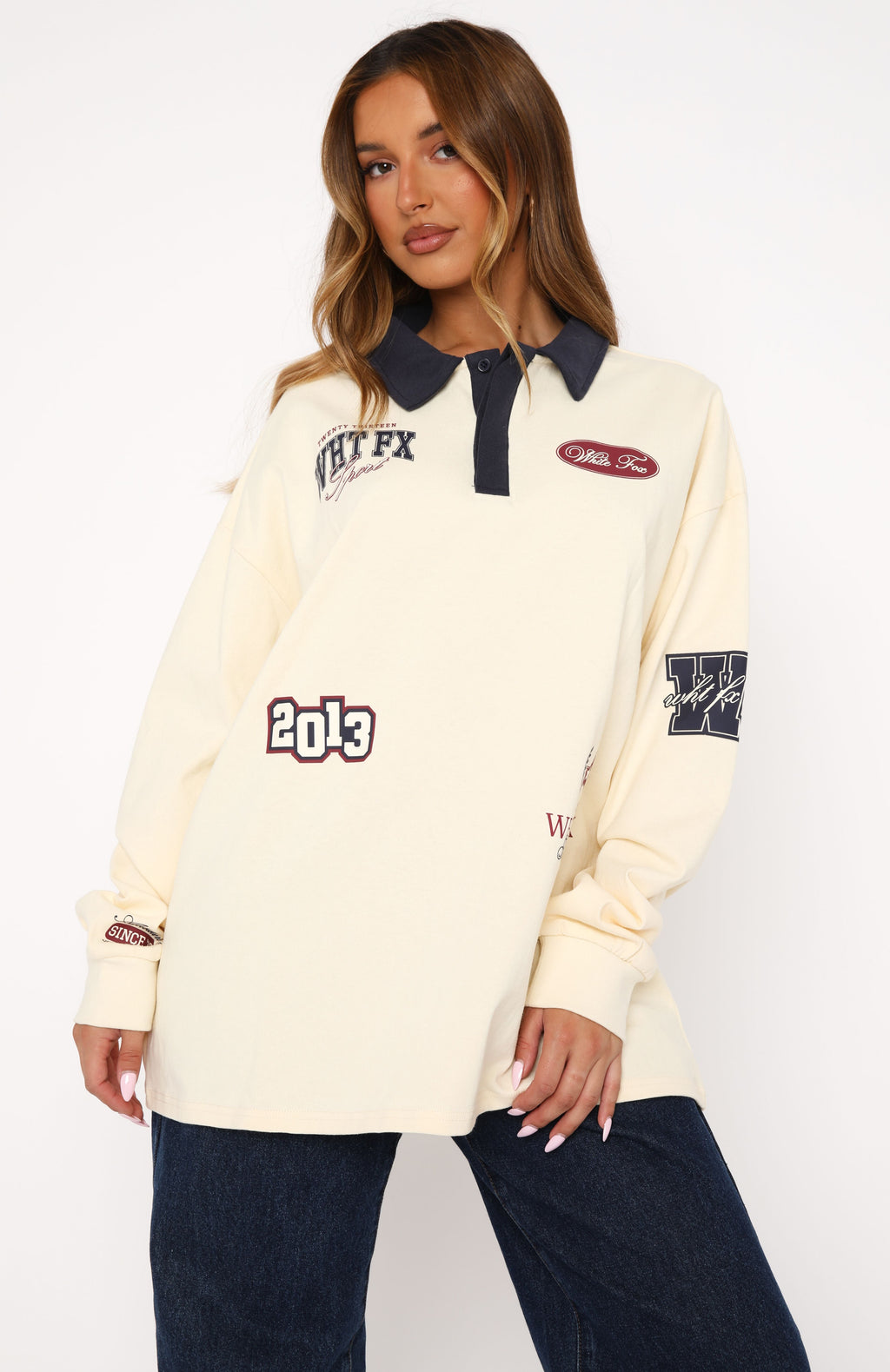 Only Time Will Tell Oversized Long Sleeve Tee CreamXS/S