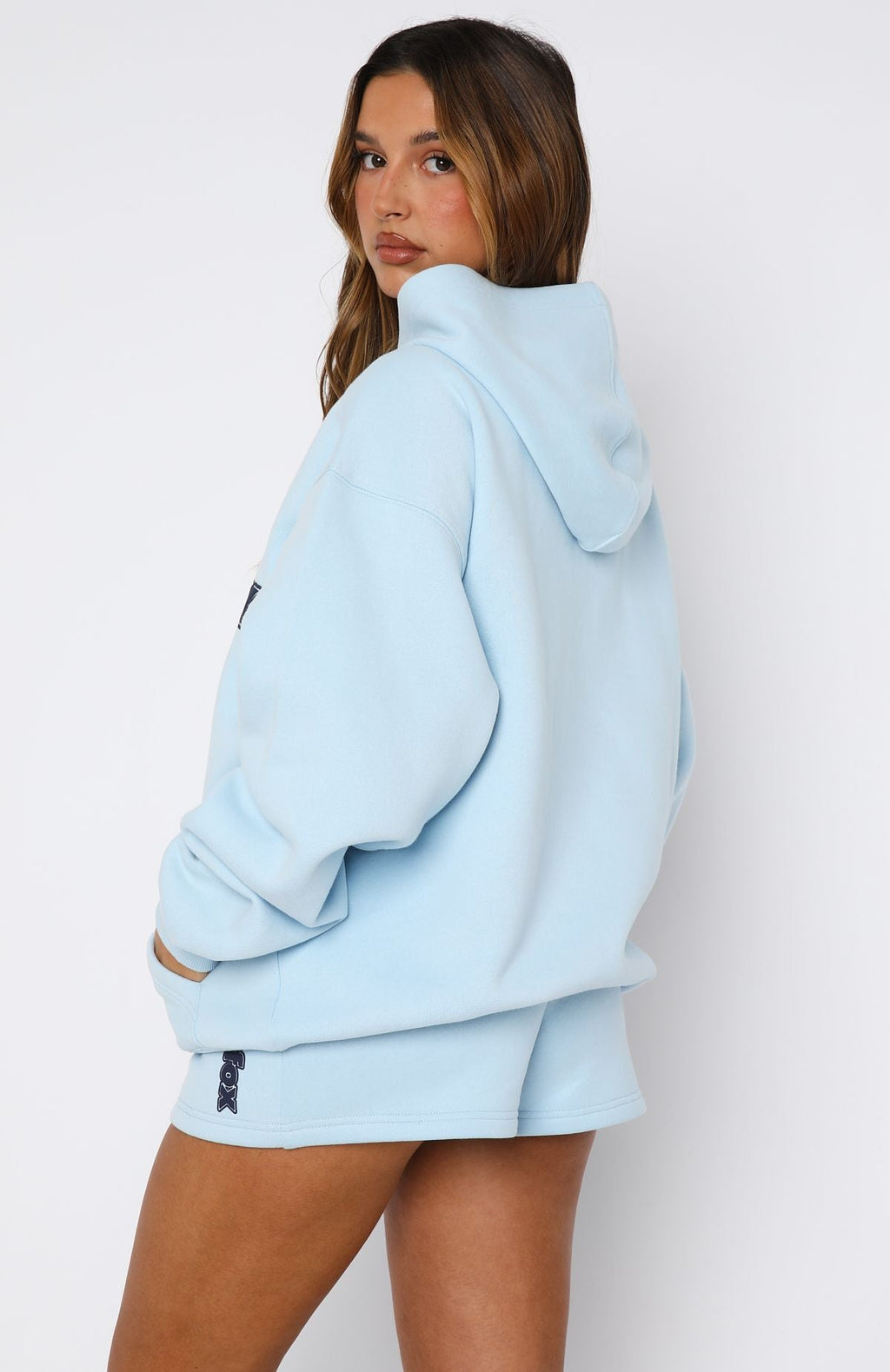 Ready To Go Zip Front Hoodie Baby BlueM/L
