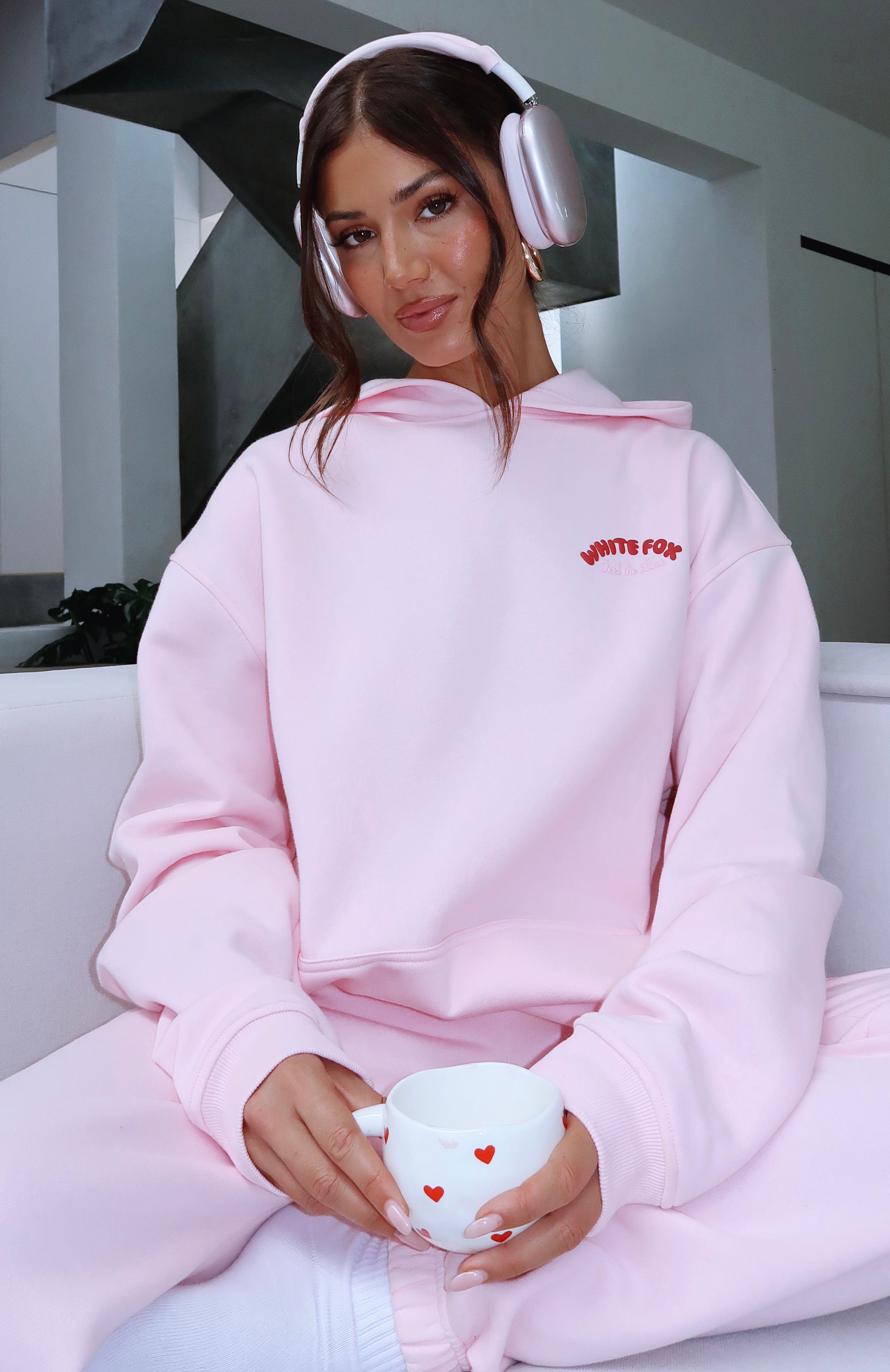 Love Me Tender Oversized Hoodie PinkM/L