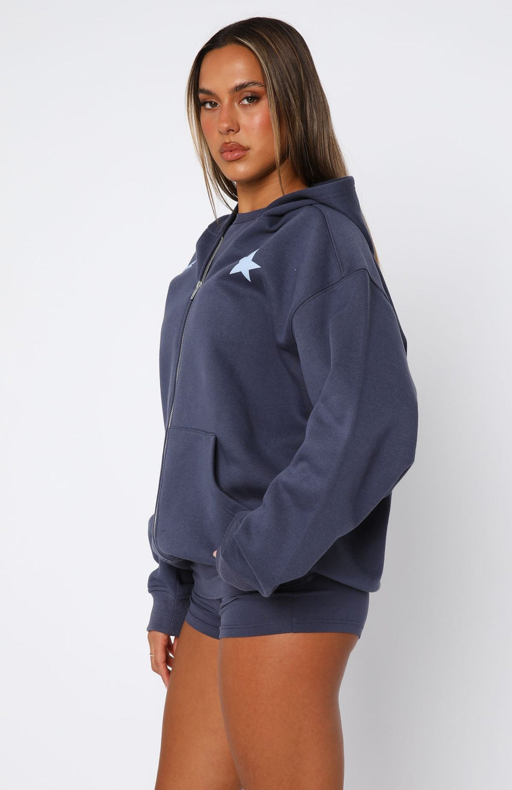 From The Archives Charli Zip Front Hoodie NavyXS/S