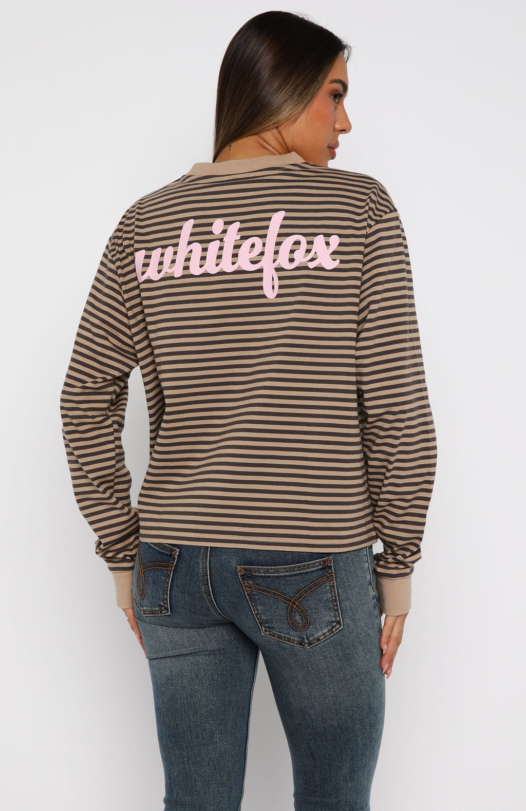 Catch The Drift Long Sleeve Tee Chocolate\/Tan StripeL/XL