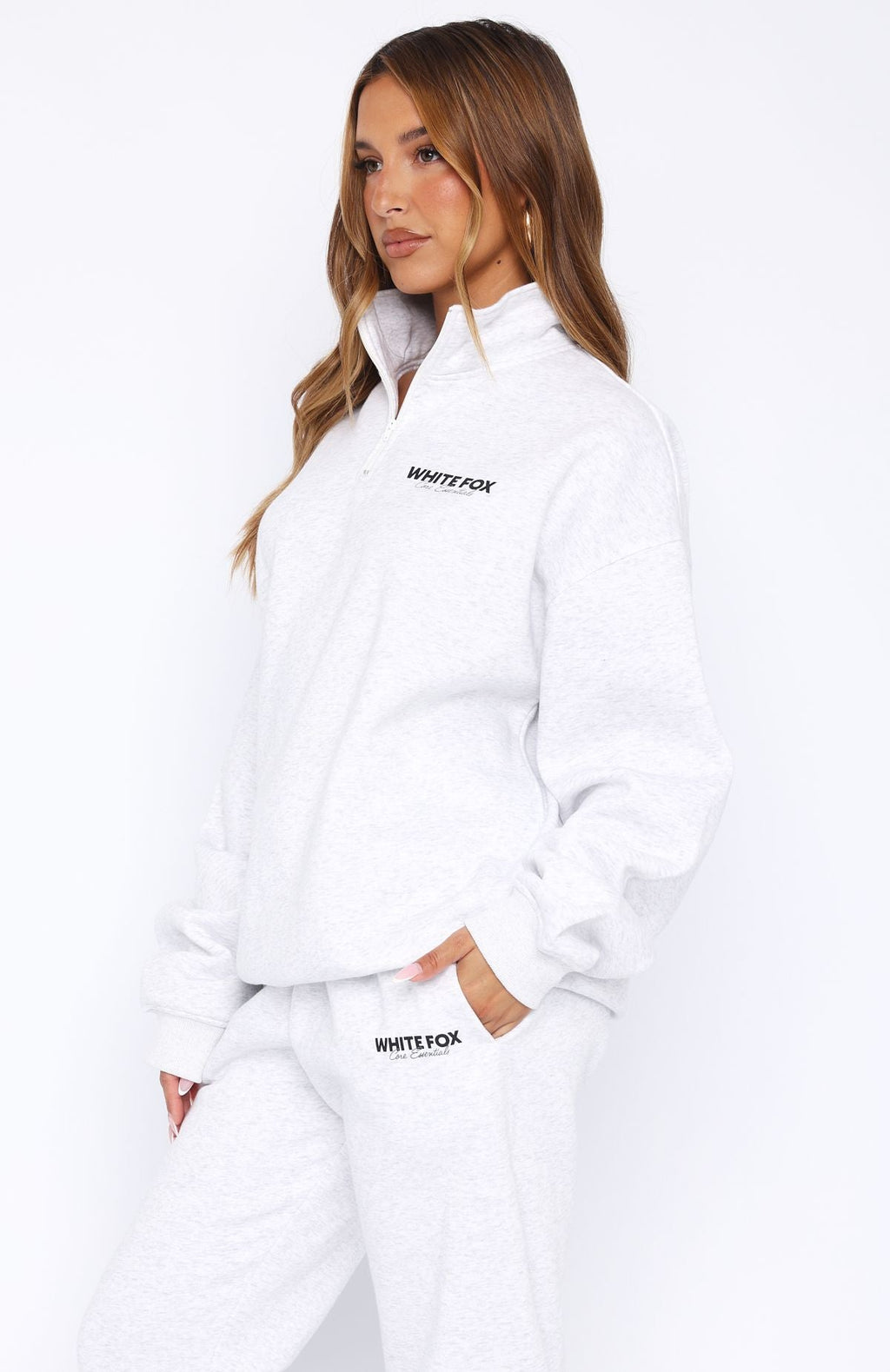 Core Essentials Zip Sweater Grey MarleM/L