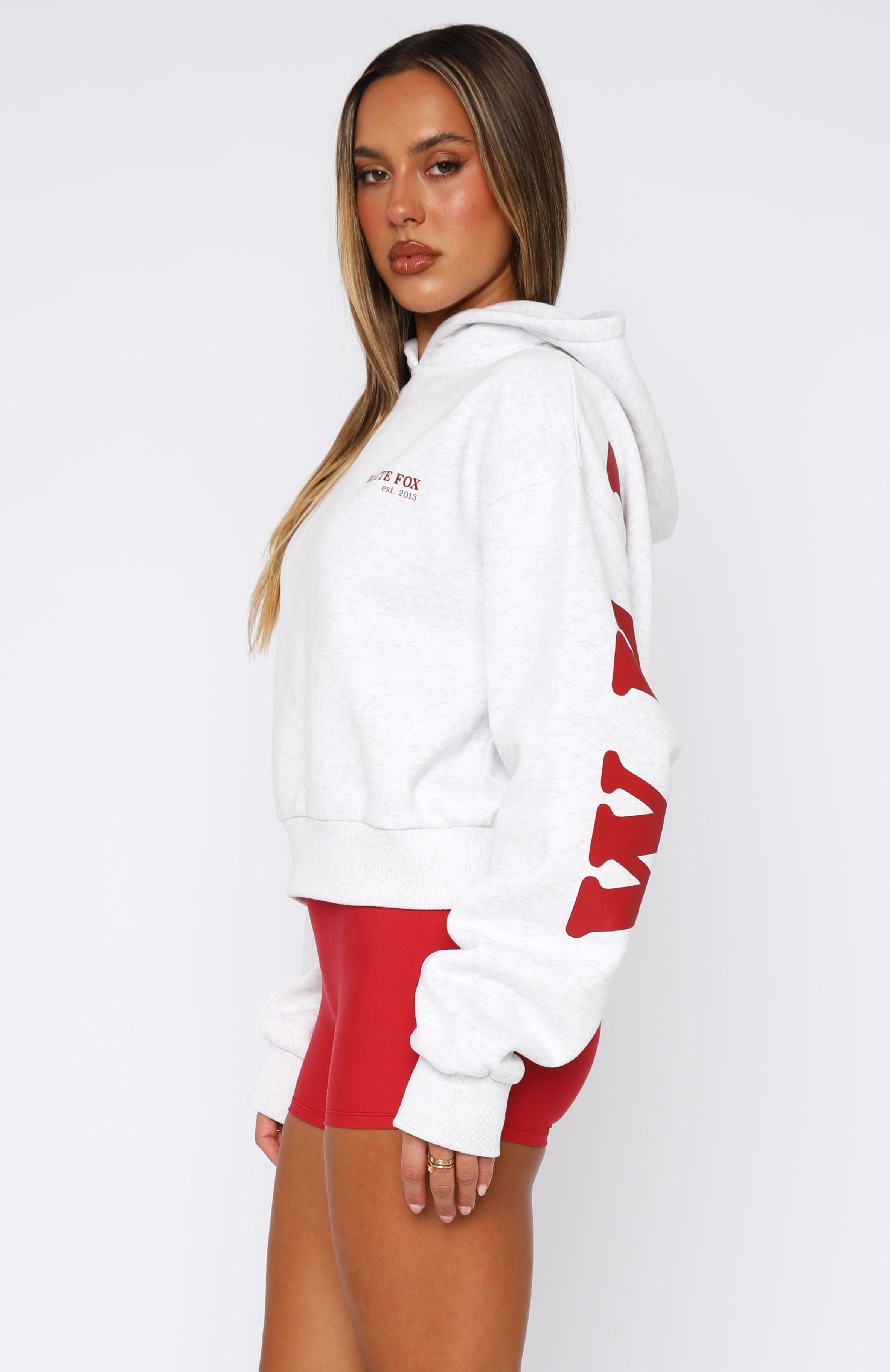 Serving Up Cropped Hoodie Grey MarleS/M