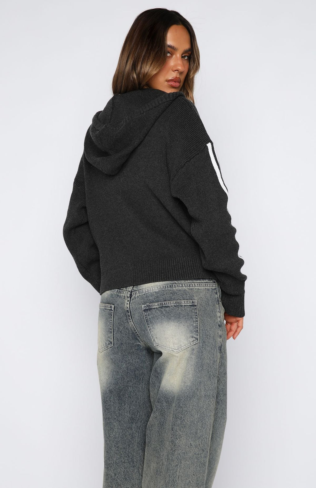 Next One Up Knit Hoodie CharcoalL/XL