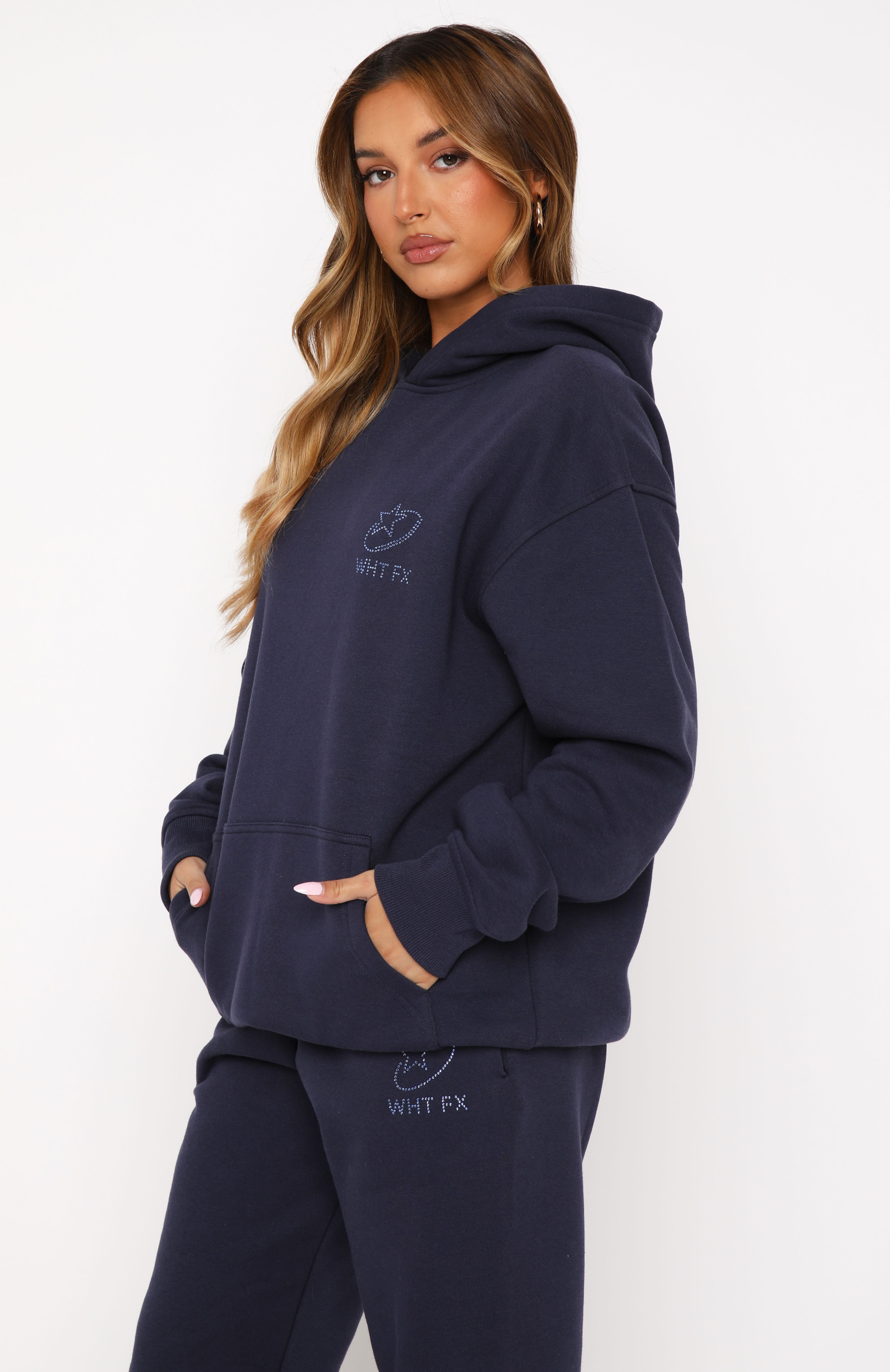 Always Shining Oversized Hoodie NavyXS/S