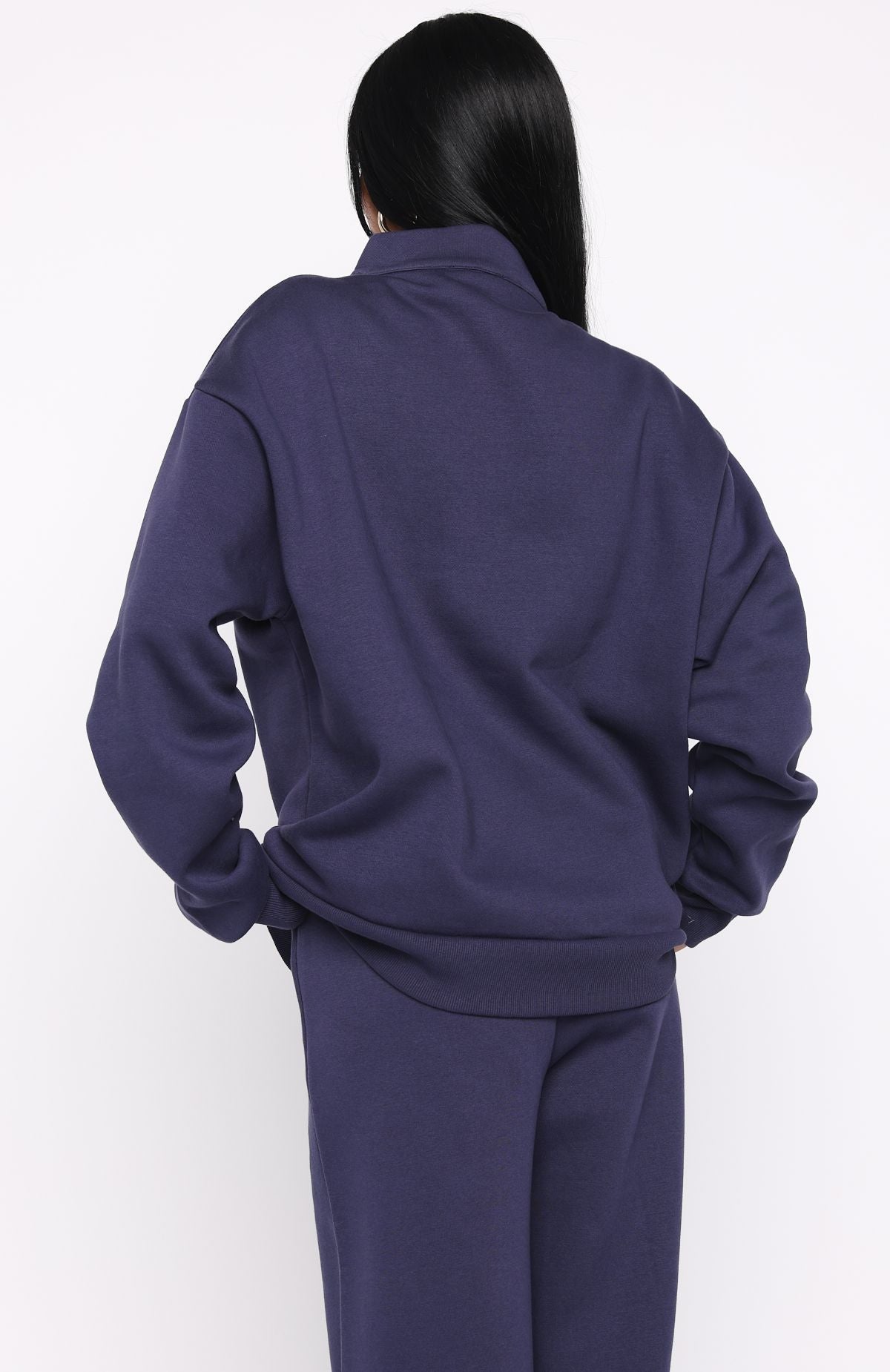 Standing My Ground Zip Front Sweater NavyM/L