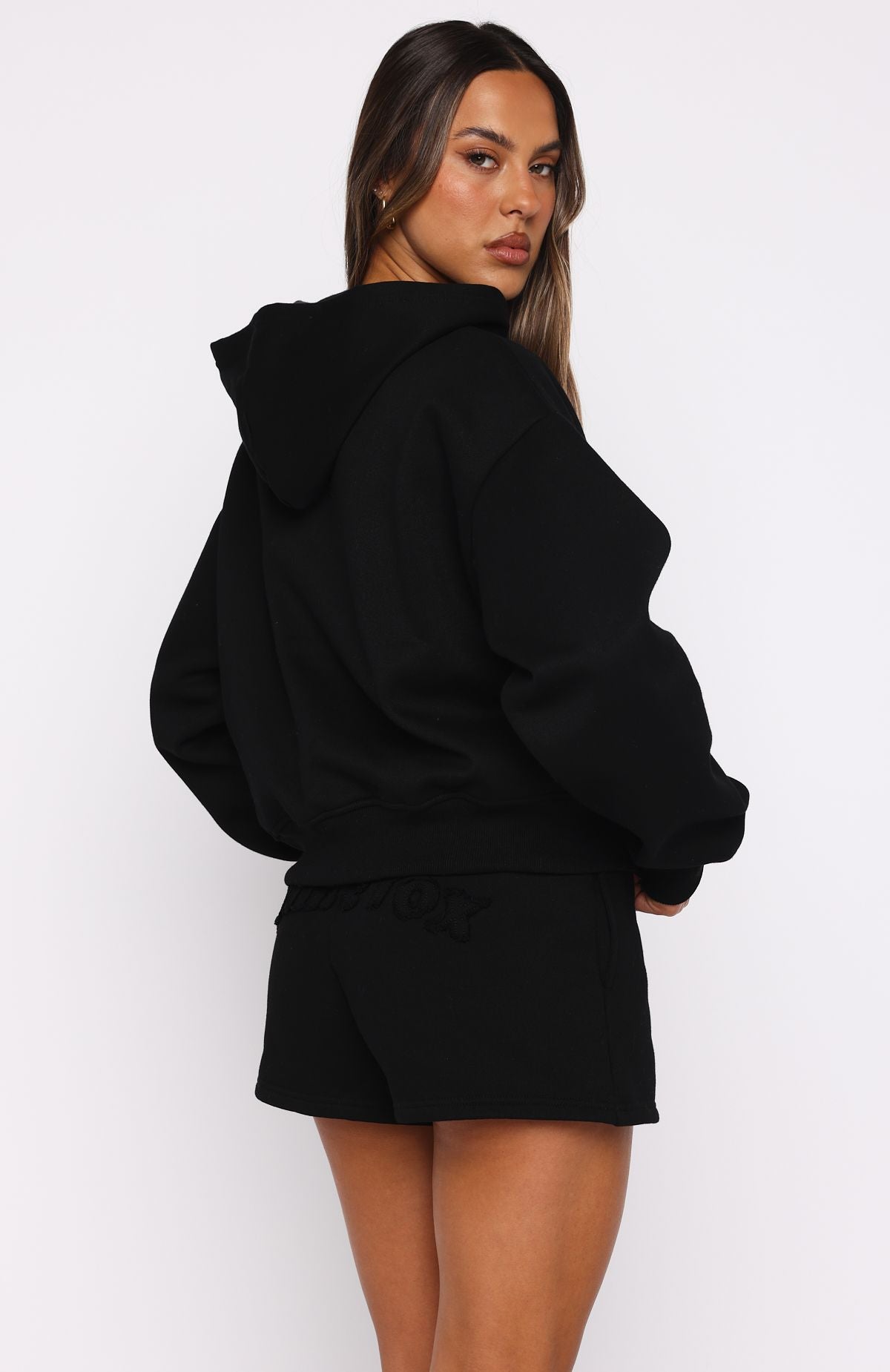 From The Archives Lexi Boxy Zip Front Hoodie BlackS/M