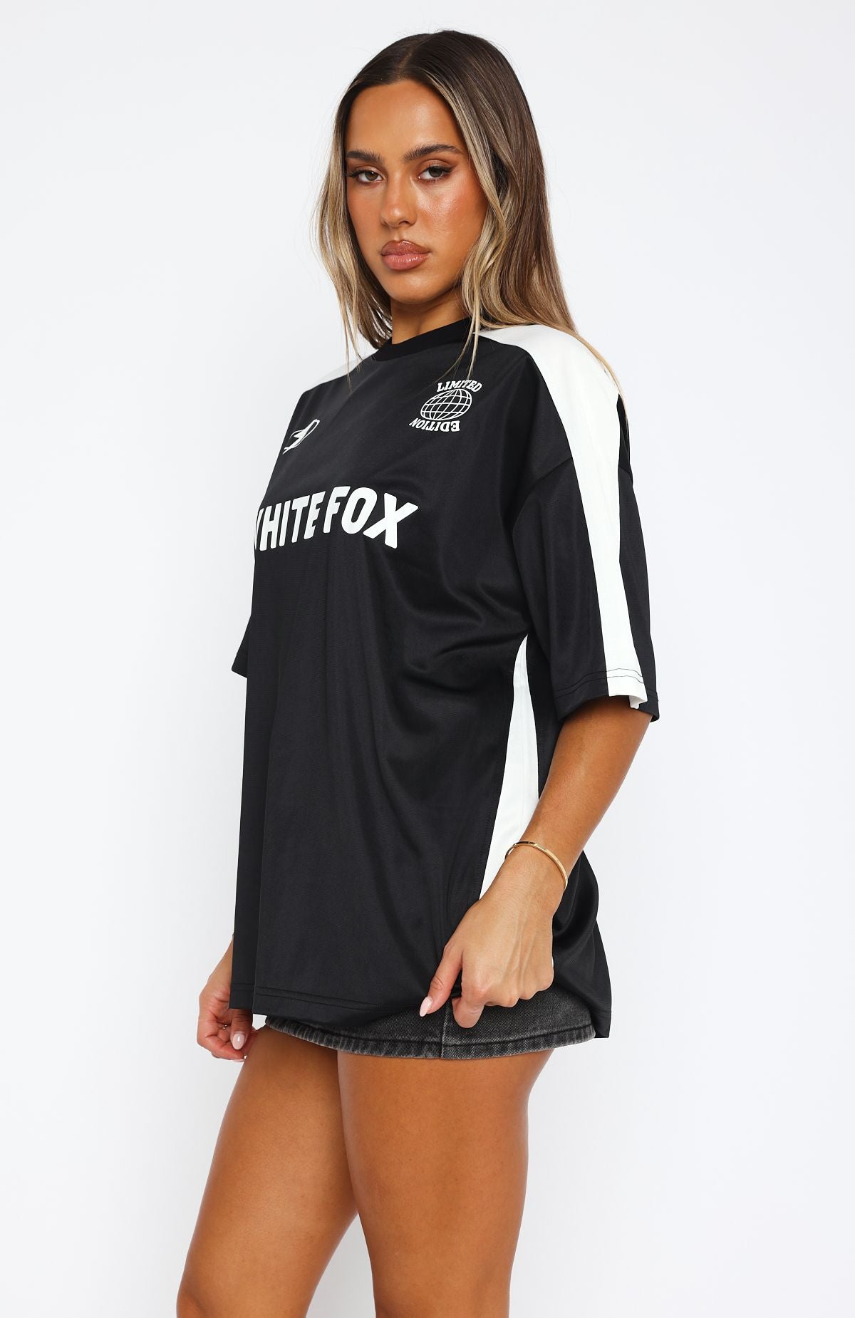 Checking Up On You Oversized Jersey BlackS/M