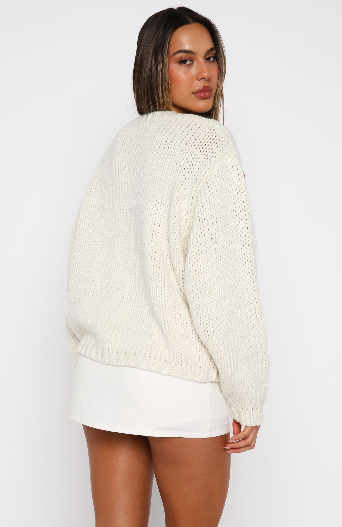 Candy Cane Crush Knit Sweater CreamM/L
