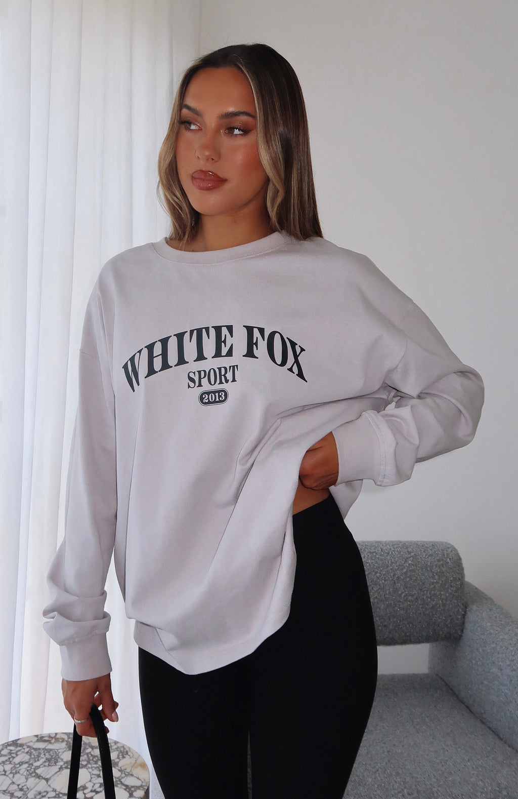 Stand With You Long Sleeve Oversized Tee MoonL/XL