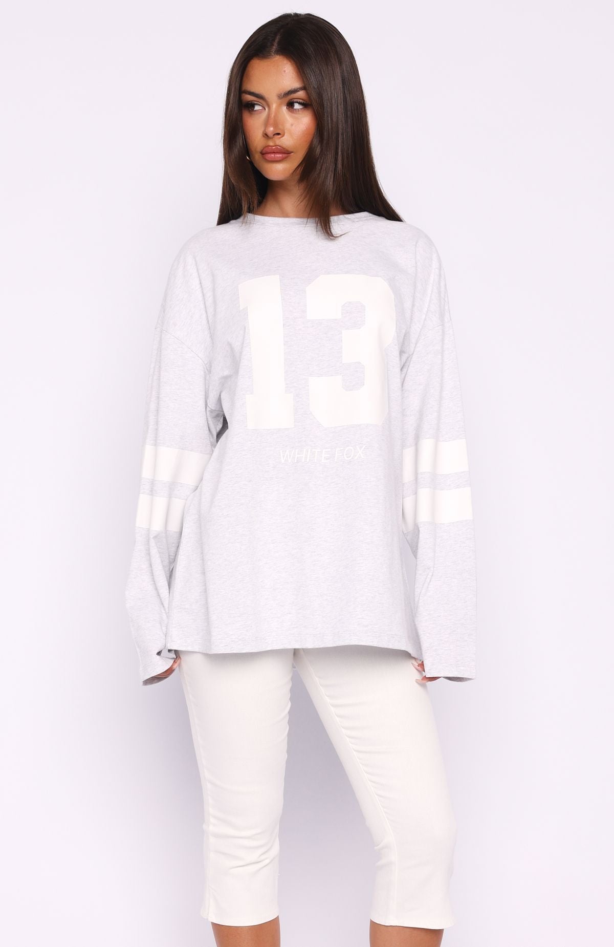 Playing Ball Oversized Long Sleeve Tee Grey MarleXS/S