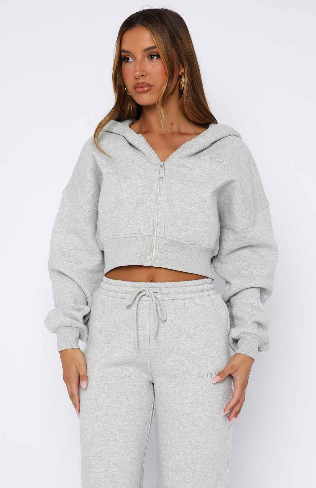 Stay Lifted Cropped Hoodie Dark Grey MarleXXS/XS